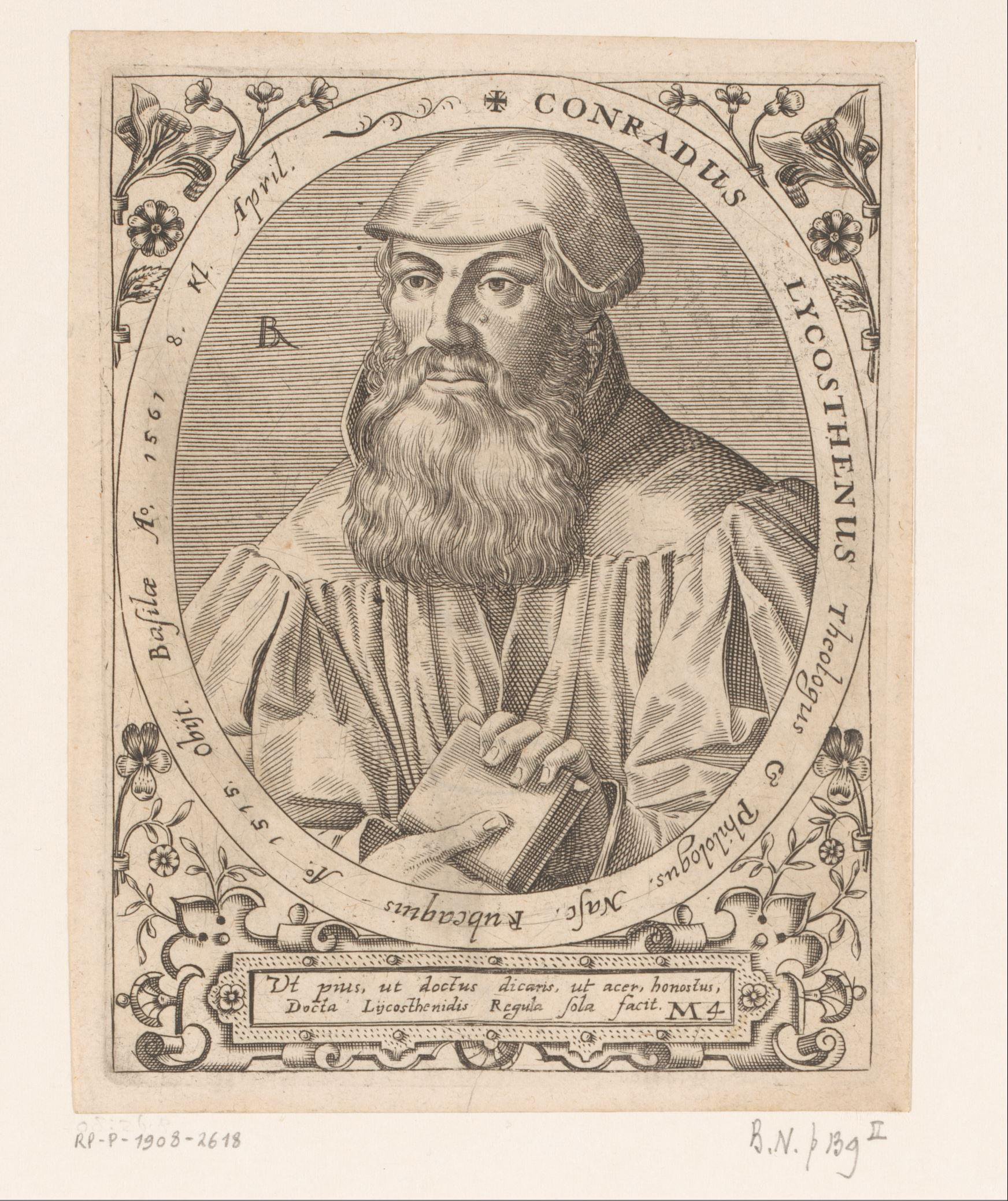 Portret van Conrad Lycosthenes