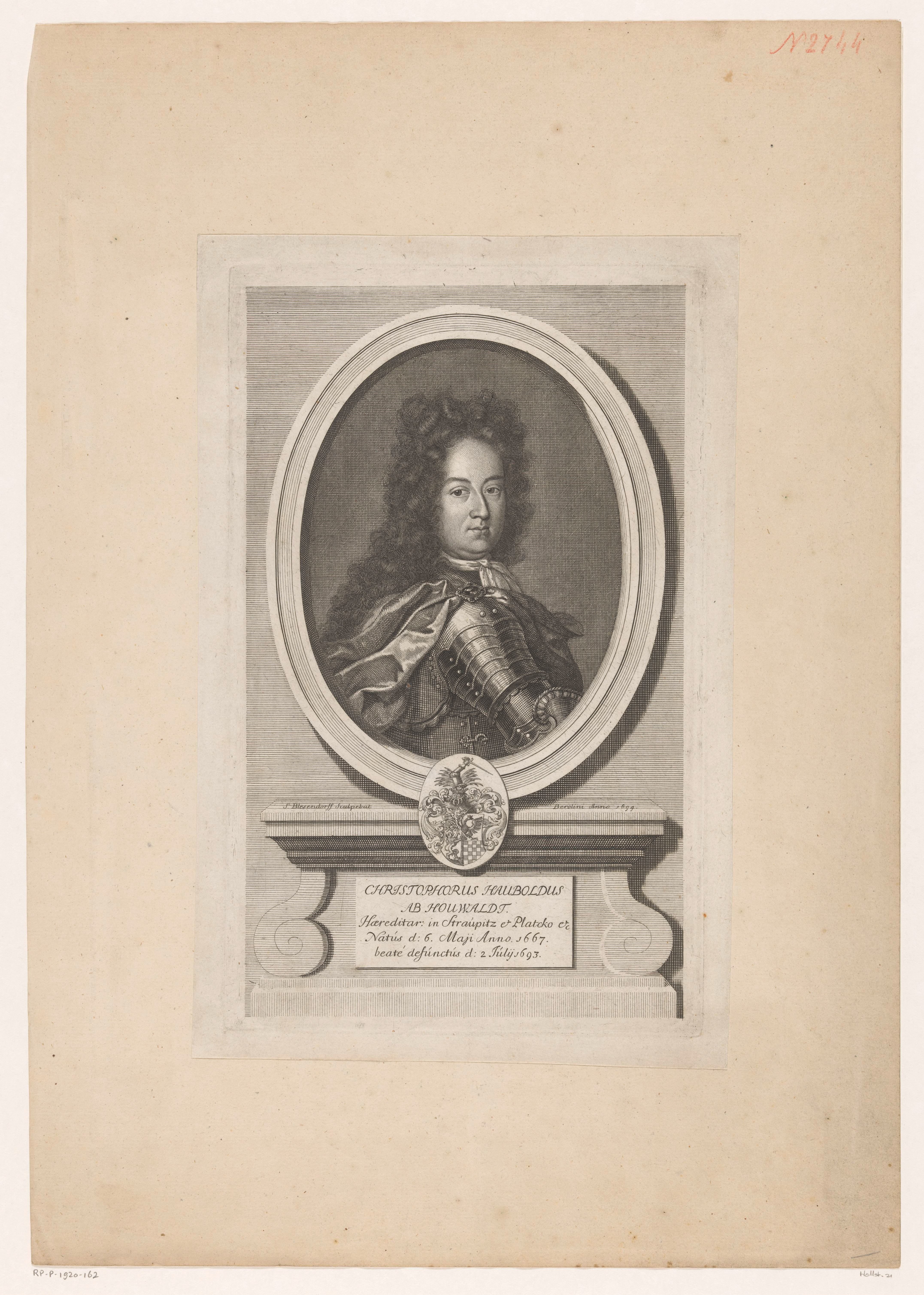 Portret van Christopher Haubold von Houwaldt