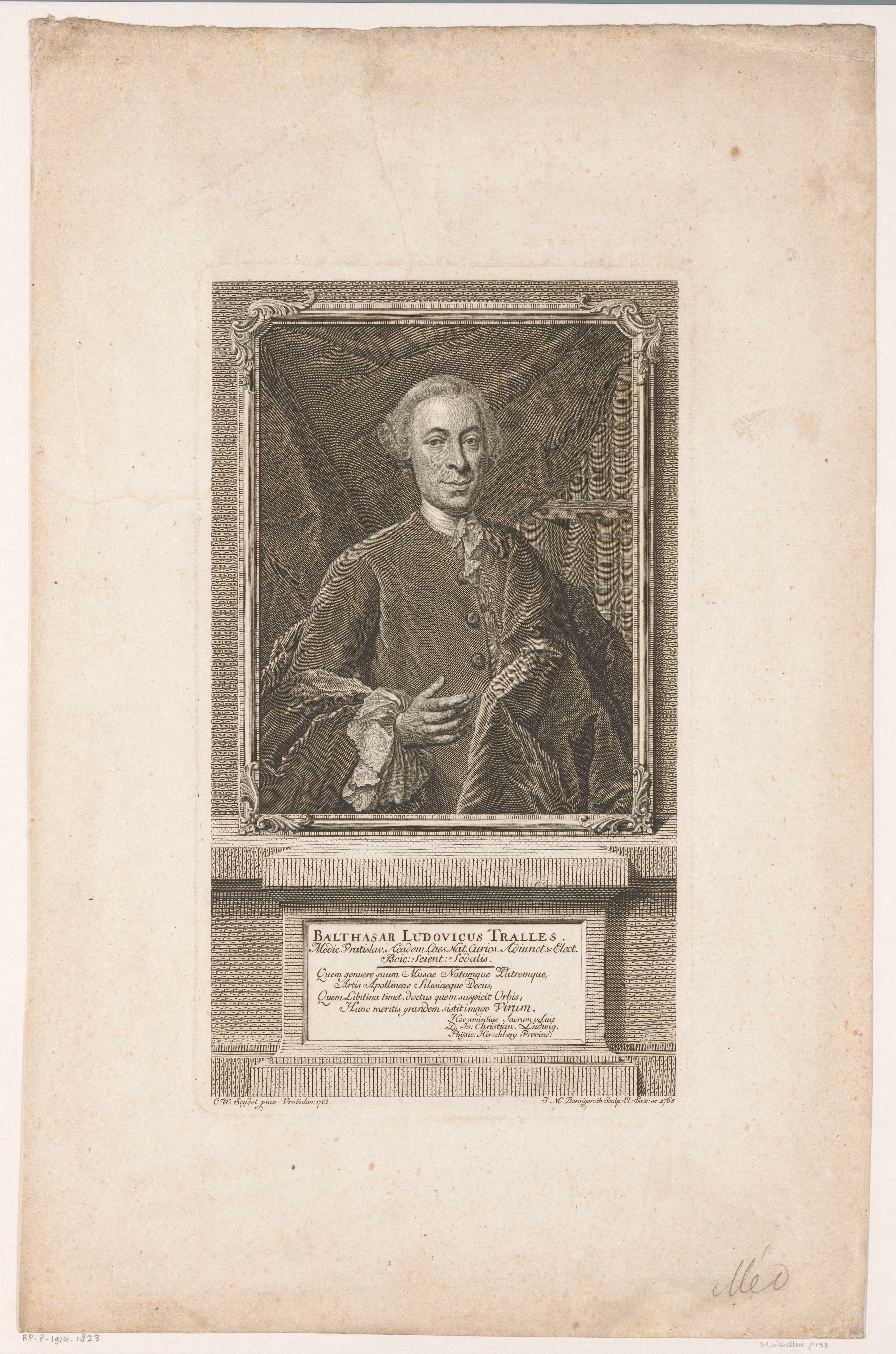 Portret van Balthasar Ludwig Tralles