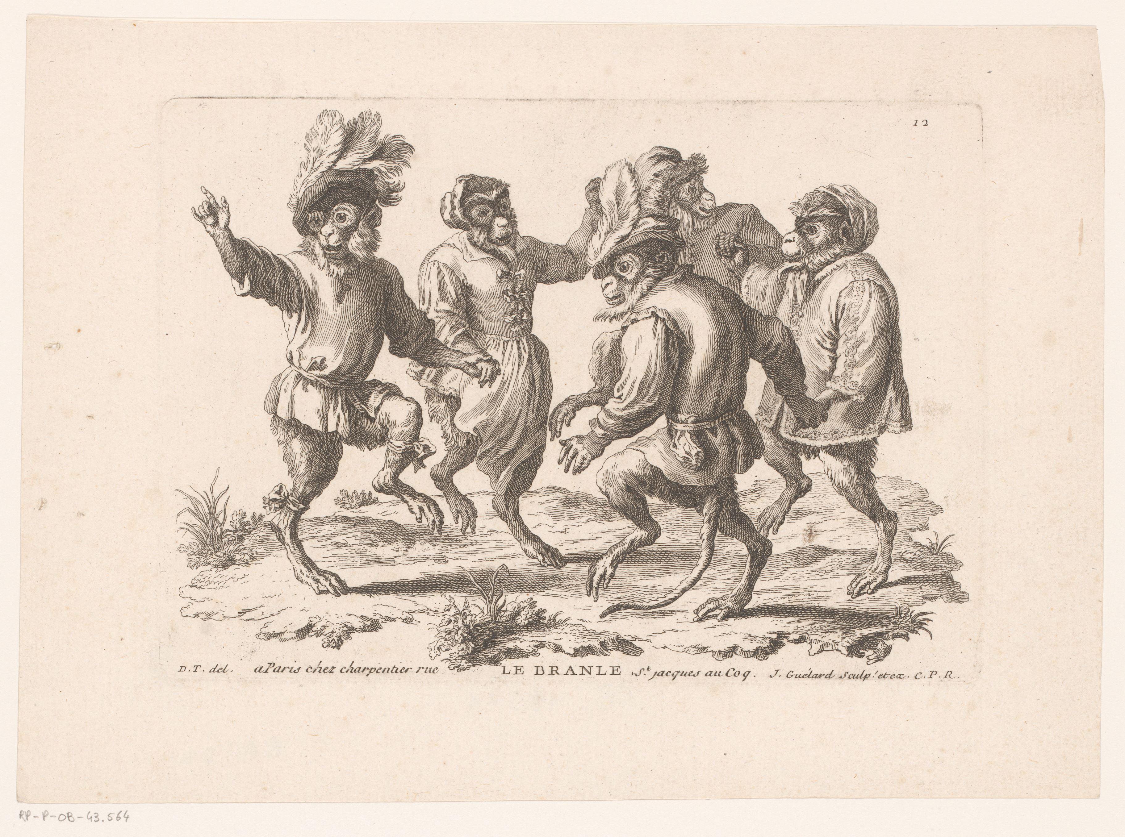 Dansende apen in een kring