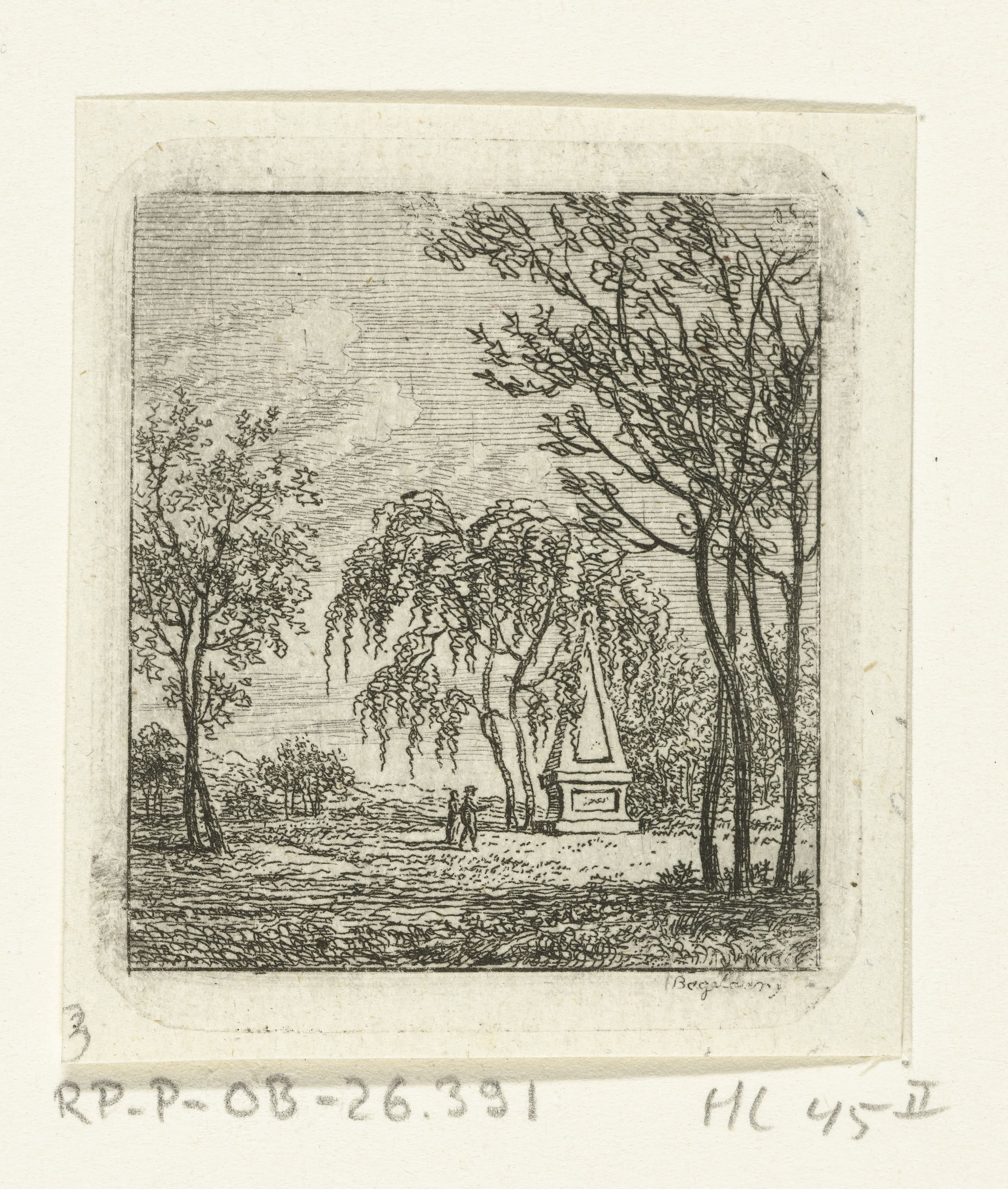 Parklandschap met grafmonument