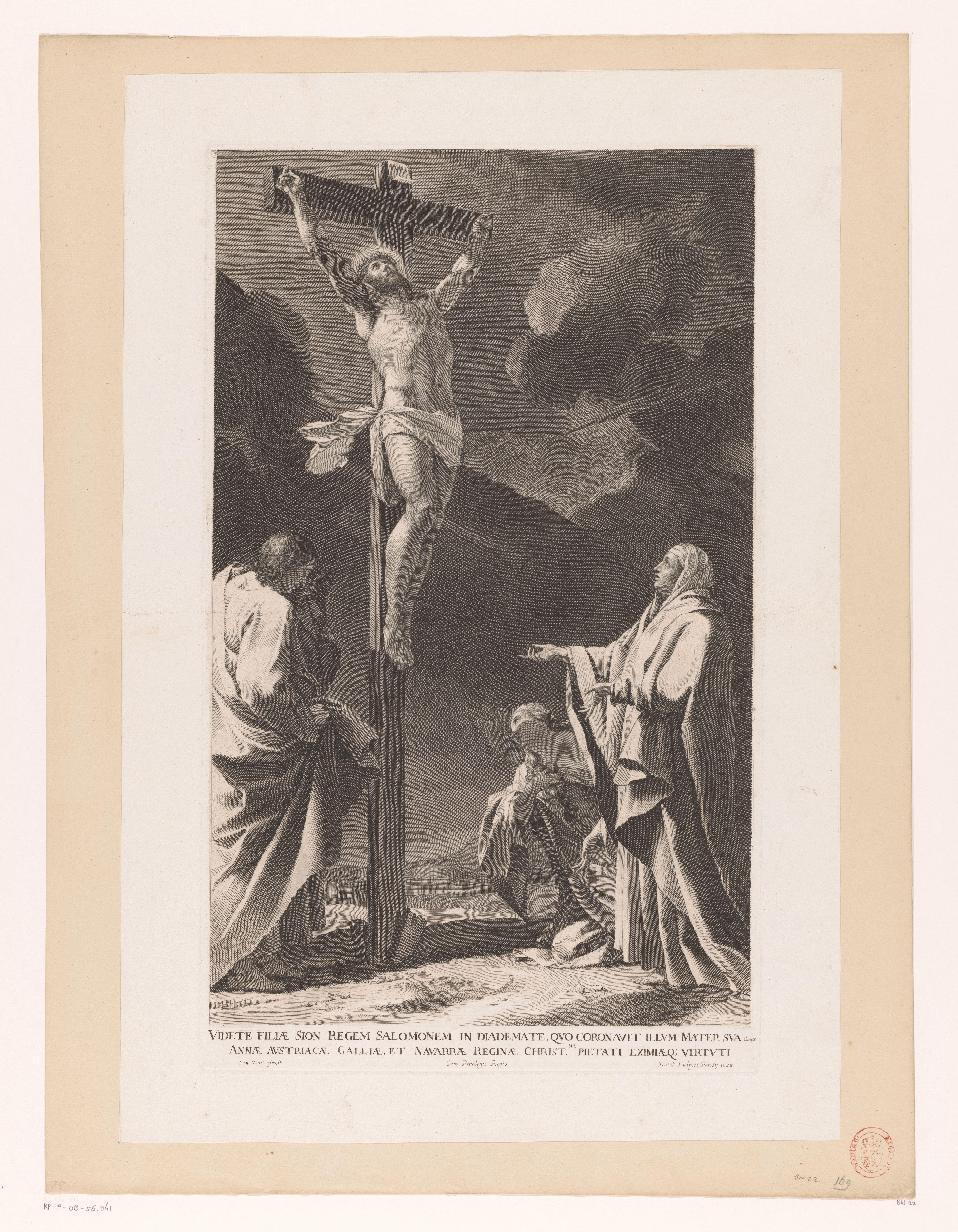 Kruisiging met Johannes, Maria en Magdalena aan de voet van het kruis
