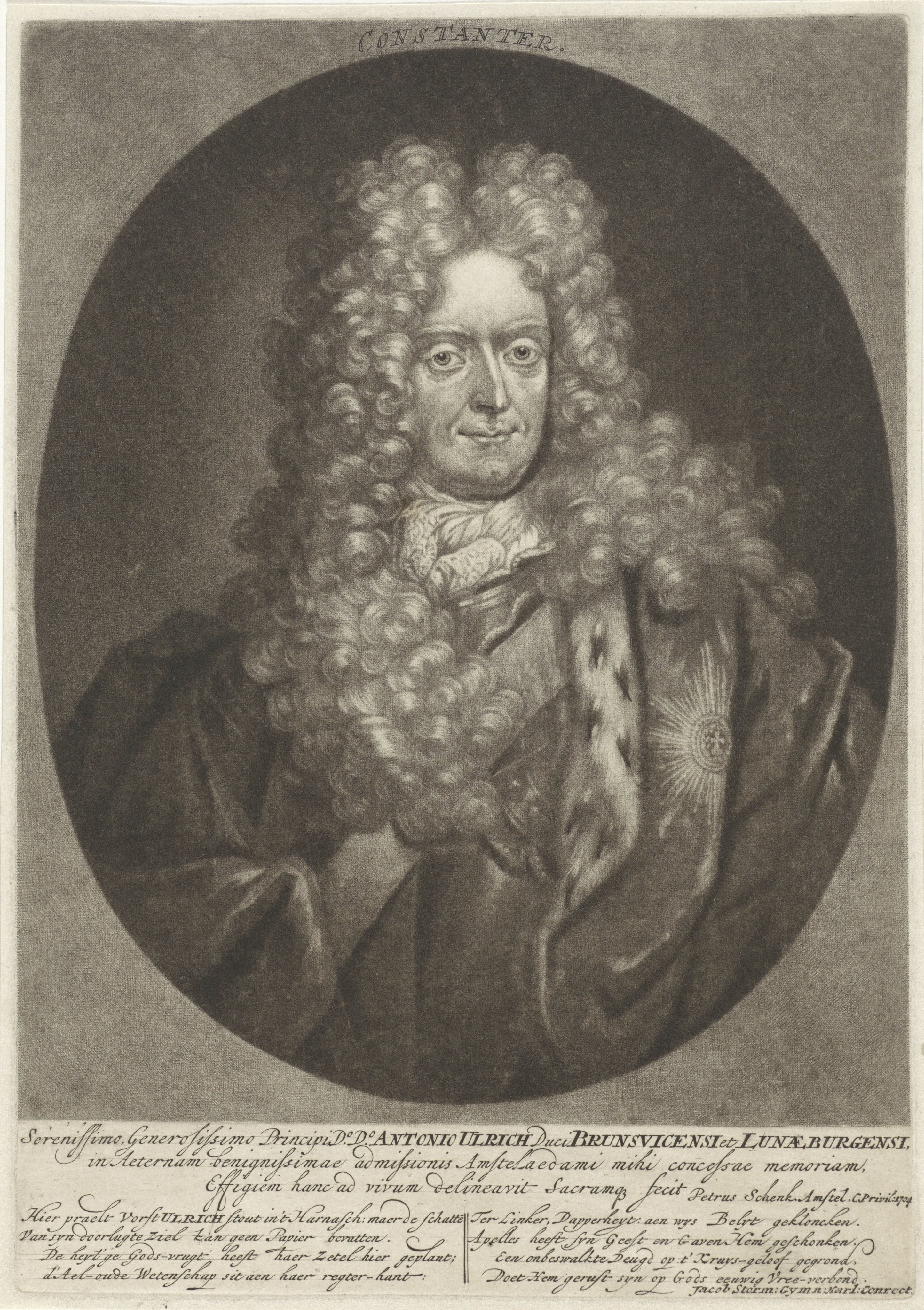 Portret van Anton Ulrich hertog van Brunswijk-Luneburg