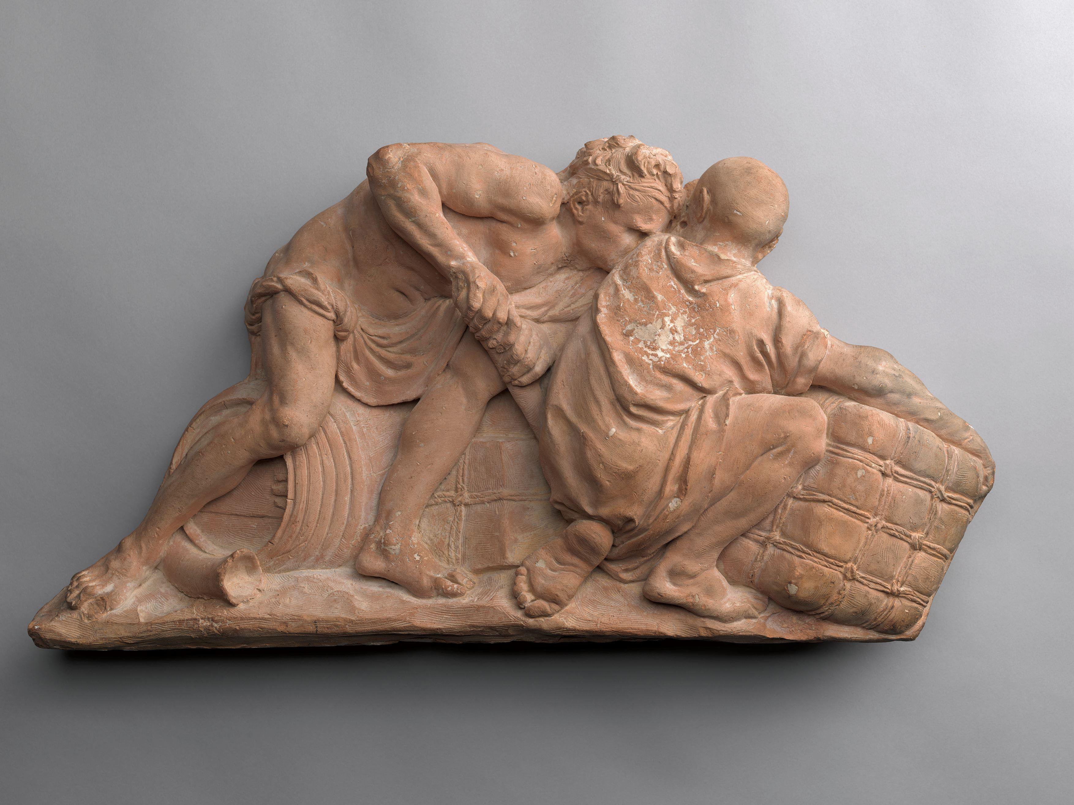 Two Men with Mercantile Wares, after a Model for the West Tympanum of the Amsterdam Town Hall (now Royal Palace) at Dam Square