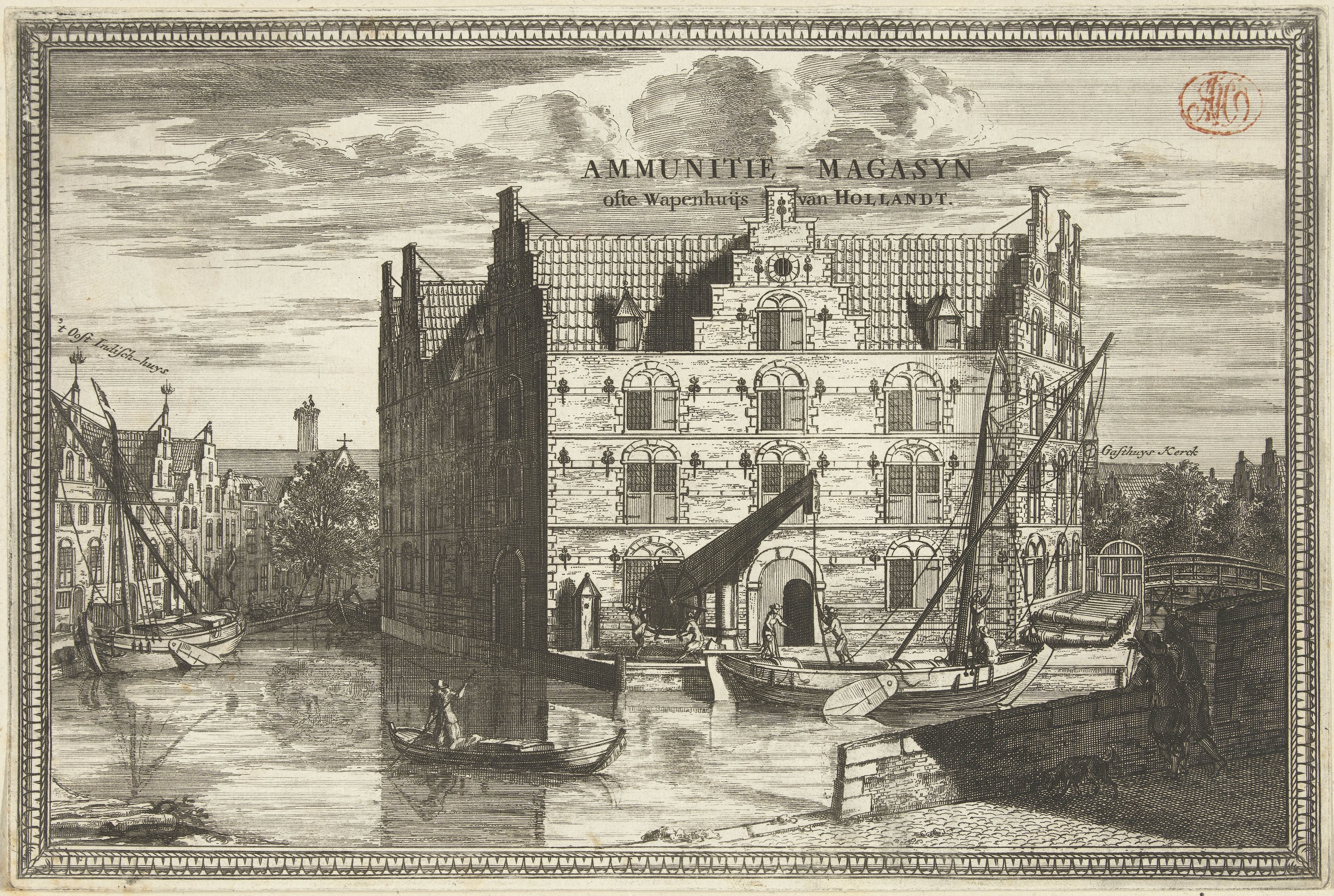 Gezicht op het Armamentarium te Delft