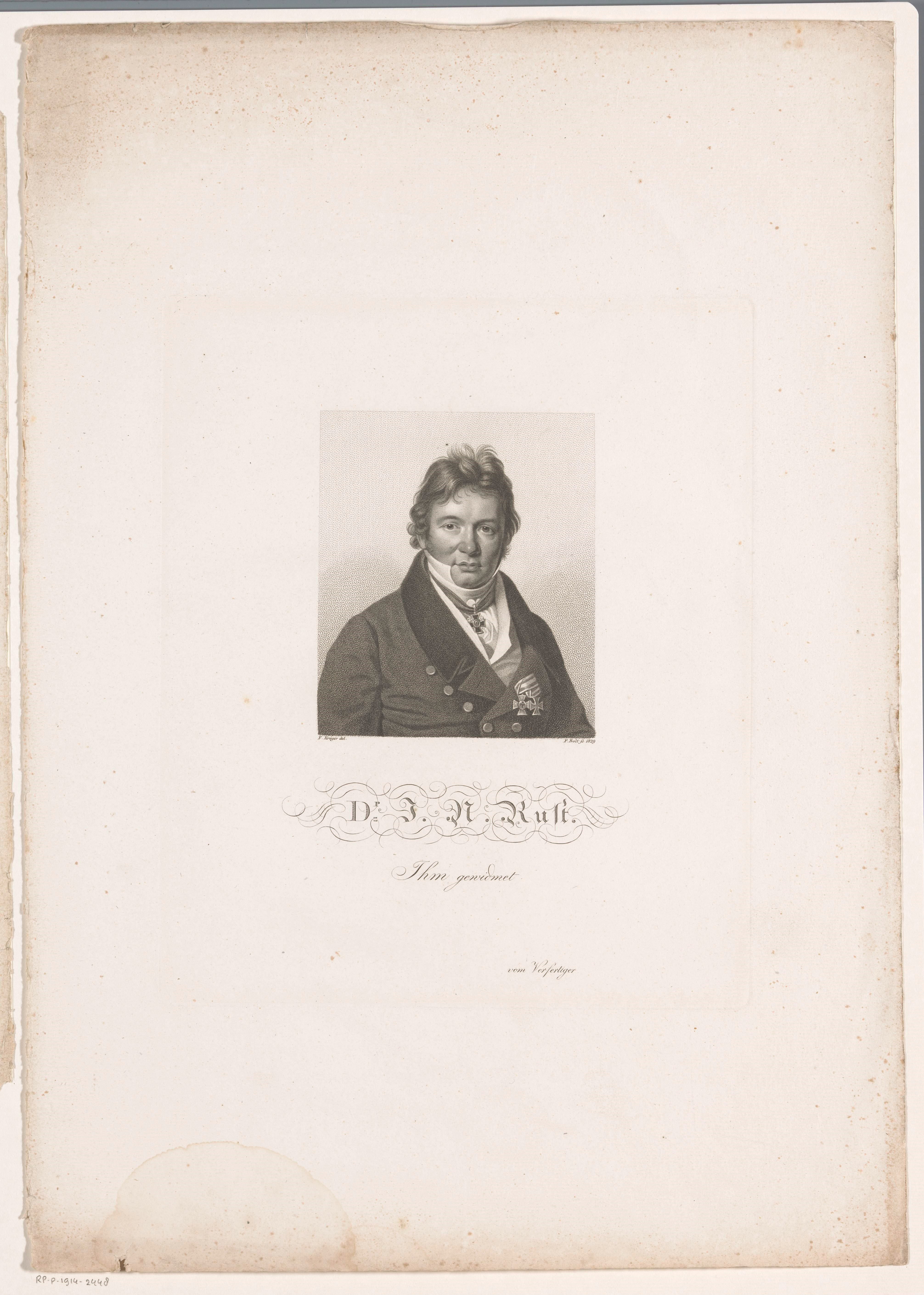 Portret van Johann Nepomuk Rust