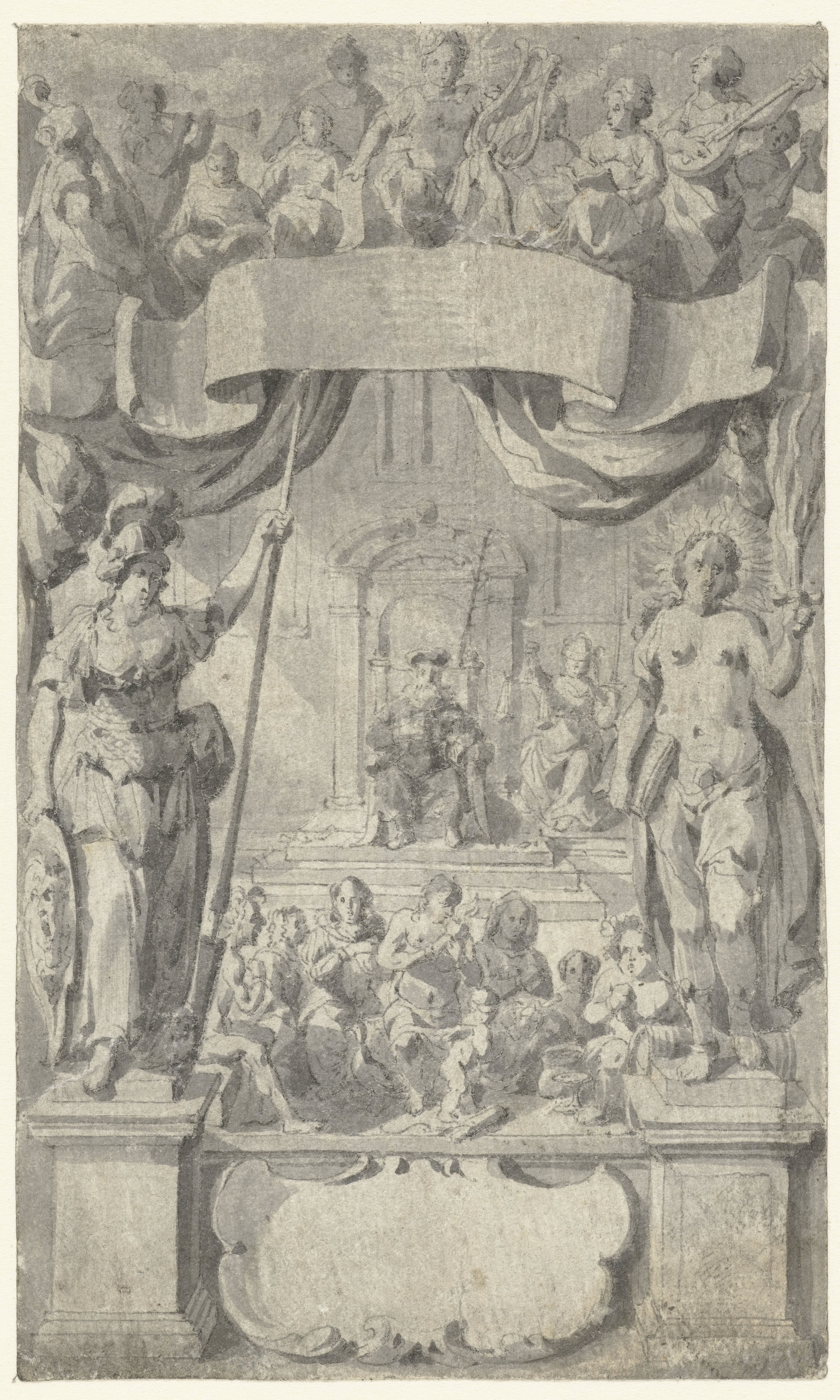 Design for a Title Print with Allegorical Figures