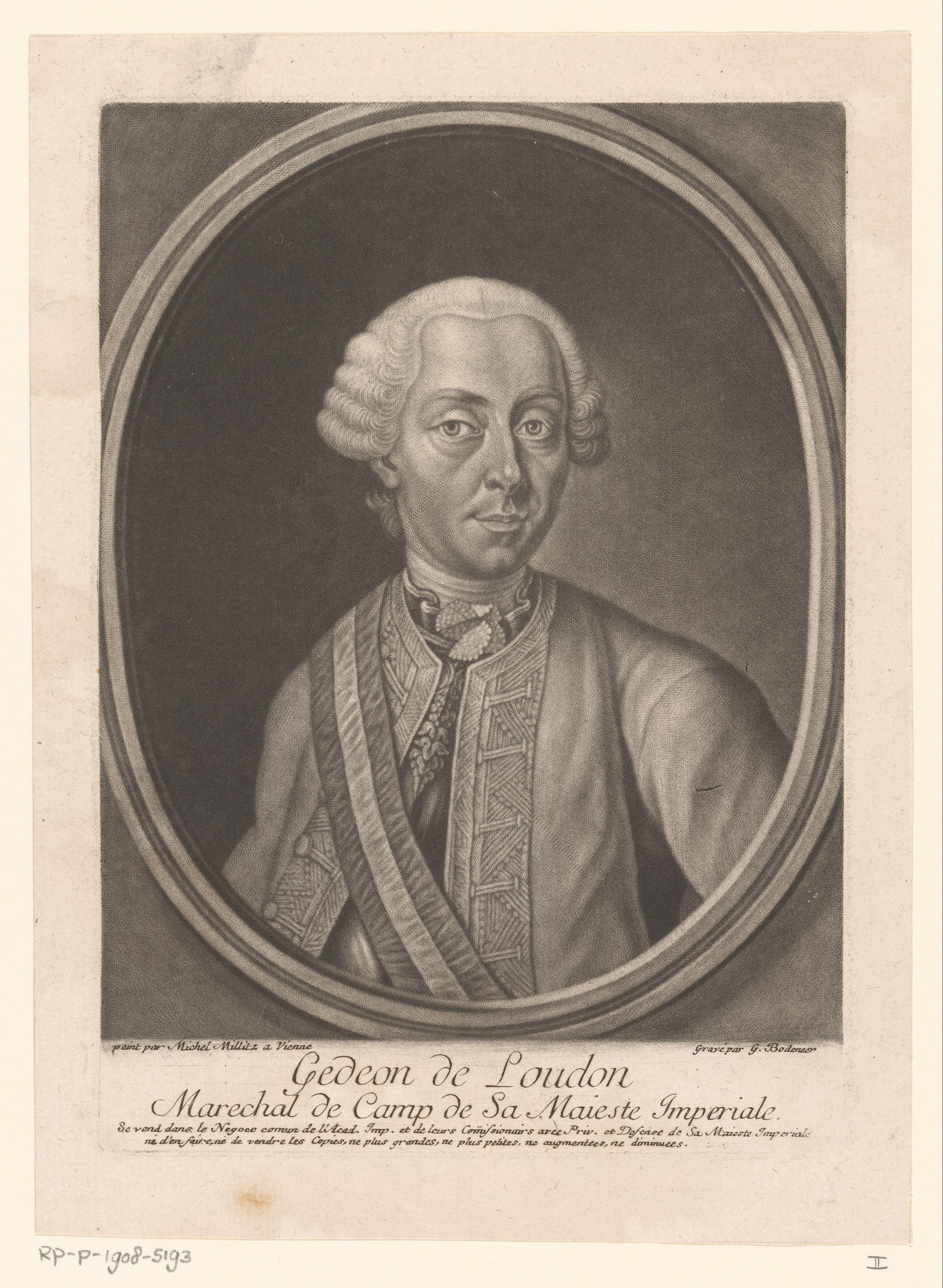 Portret van Ernst Gideon von Laudon