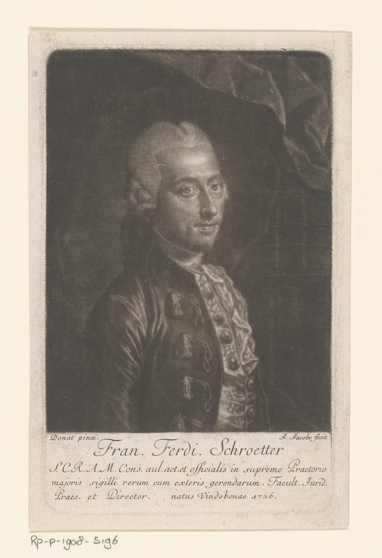 Portret van Franz Ferdinand von Schrötter