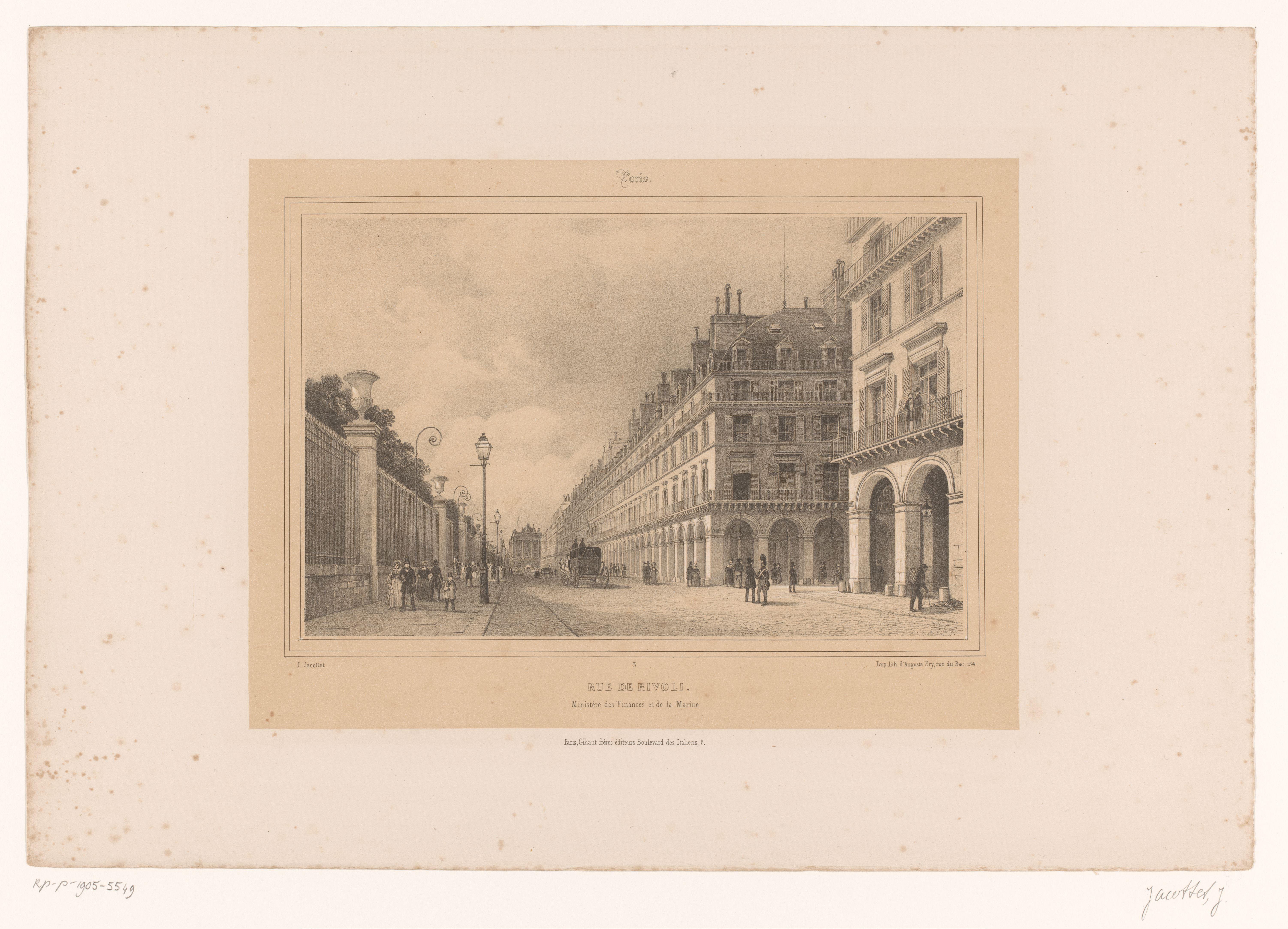 Zicht op de Rue de Rivoli