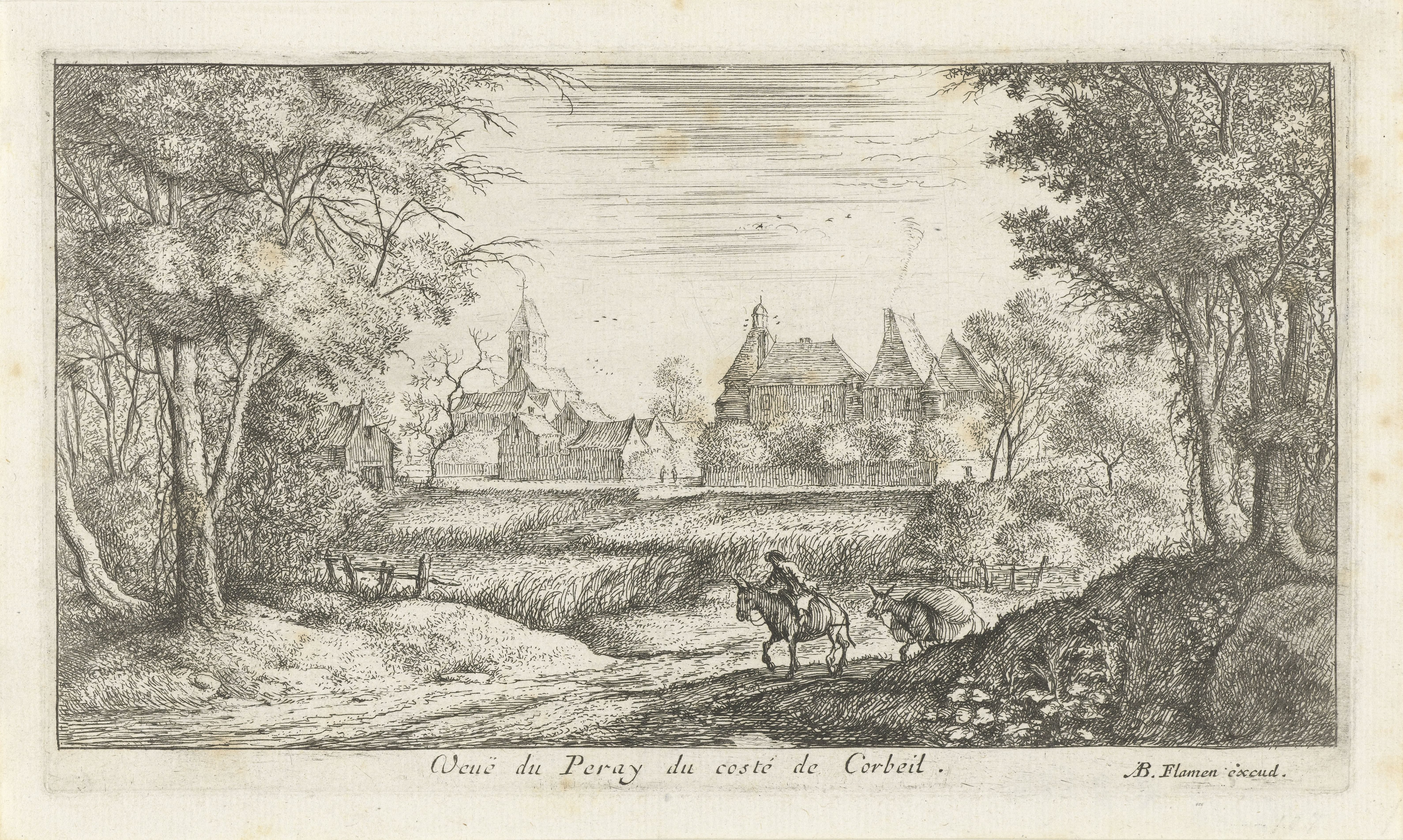 Landschap met ezel