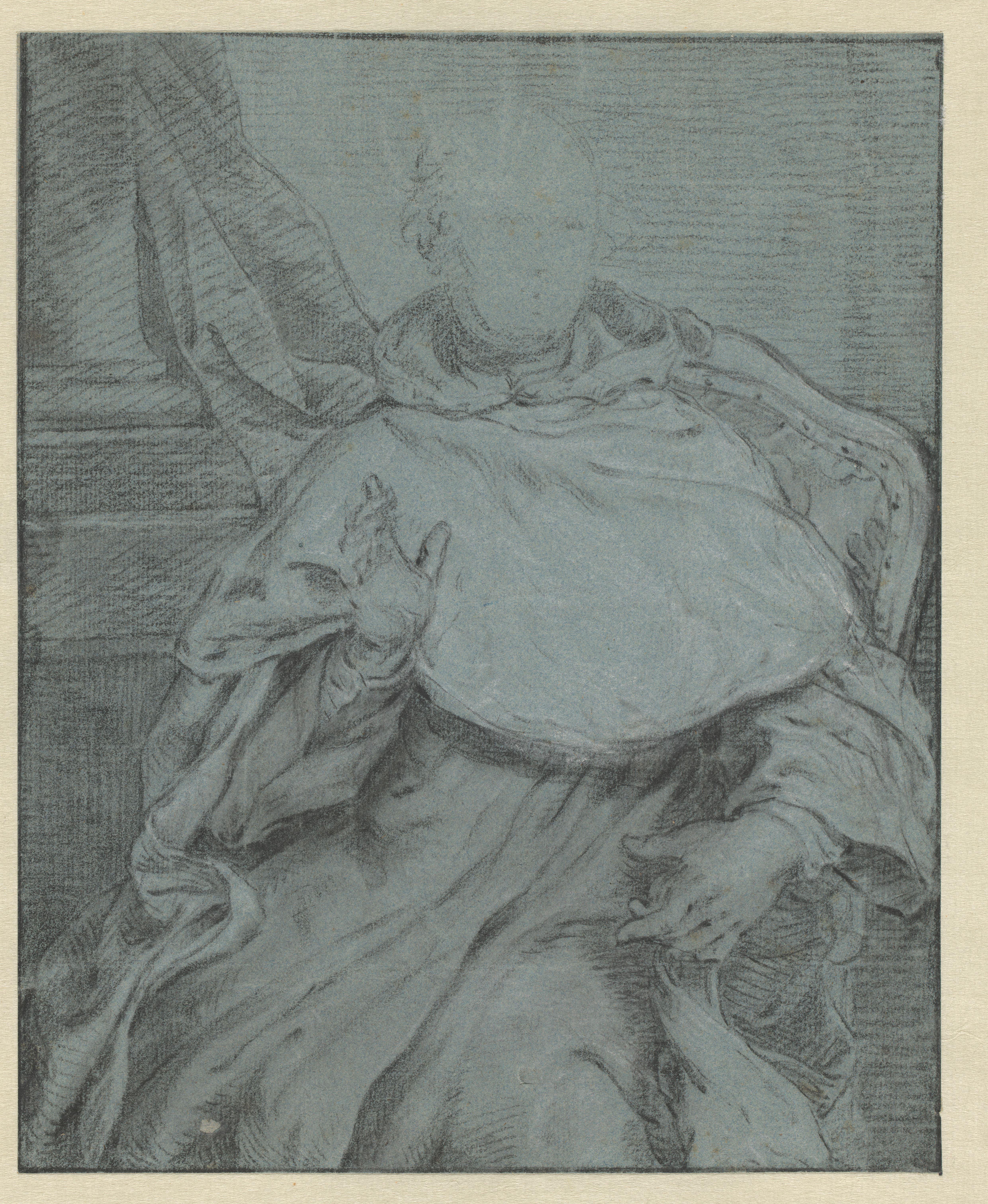 Studie voor het portret van een zittende prelaat