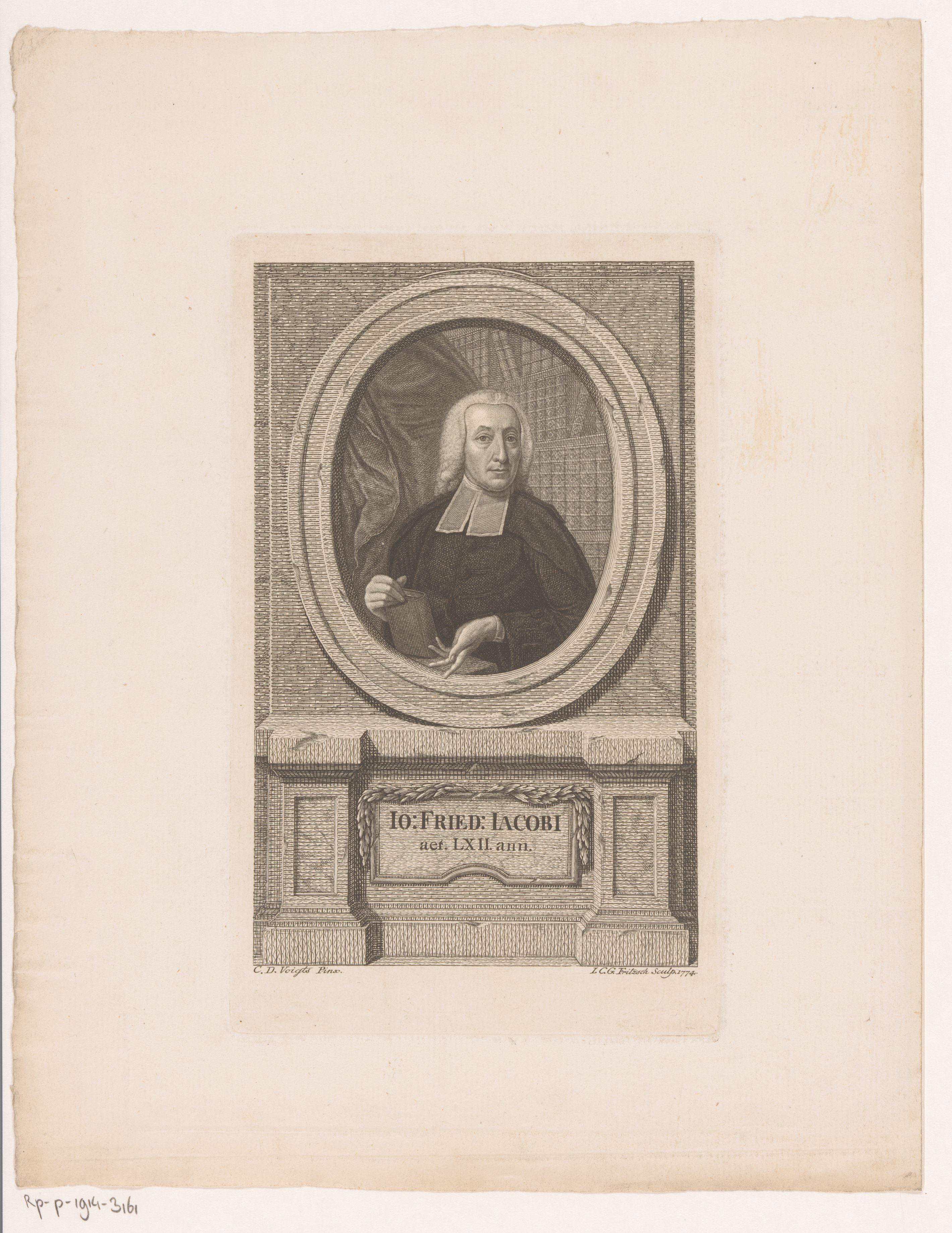 Portret van Johann Friedrich Jacobi op 62-jarige leeftijd
