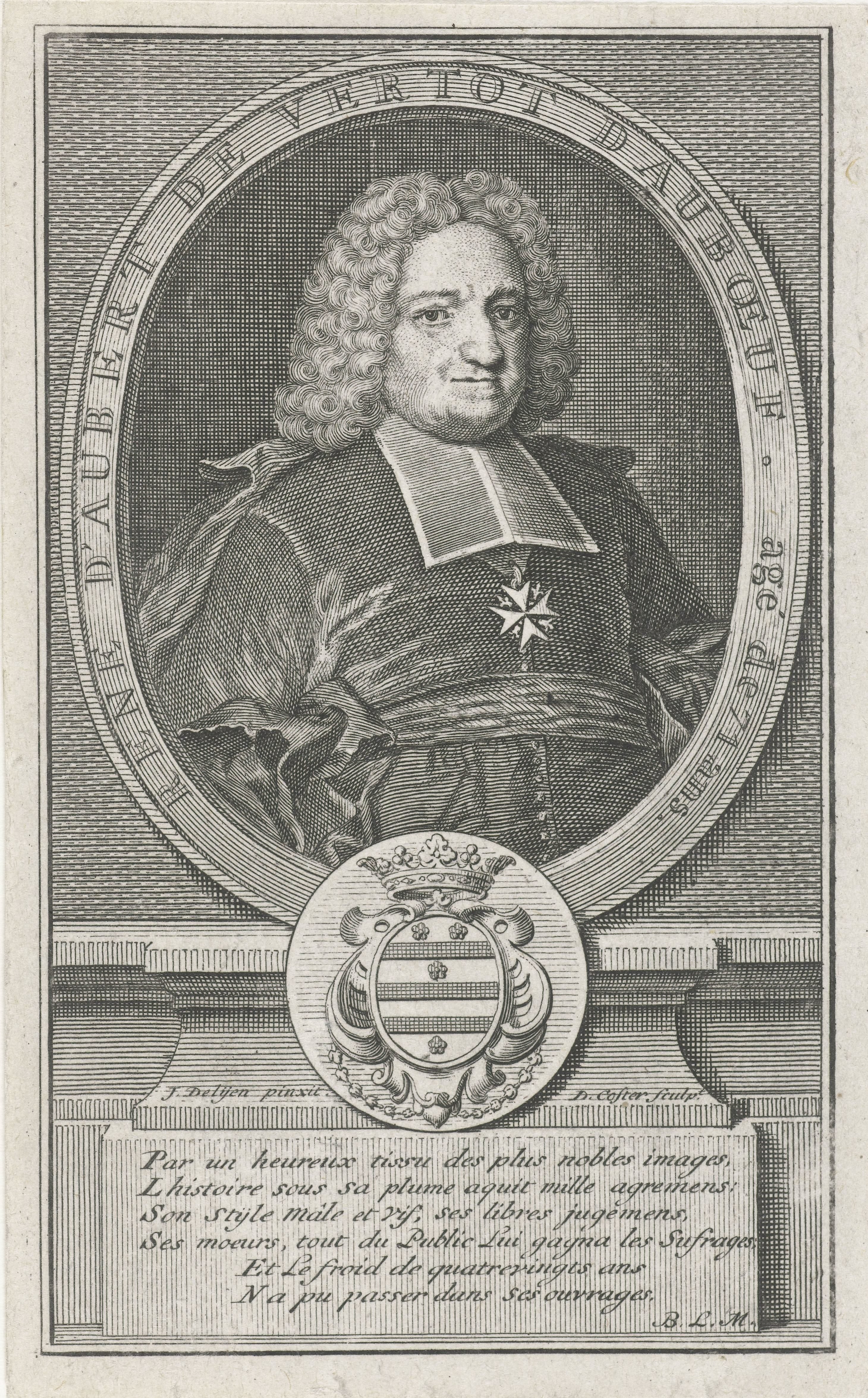 Portret van René Aubert de Vertot d'Auboeuf