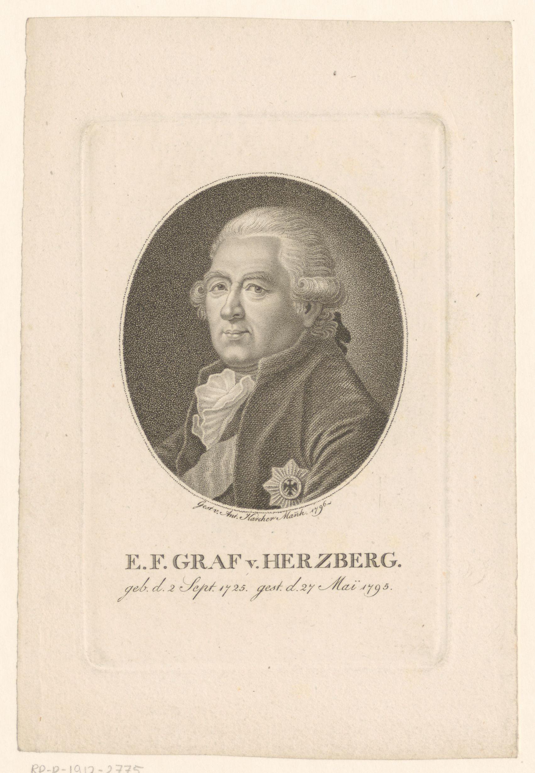 Portret van Ewald Friedrich Hertzberg