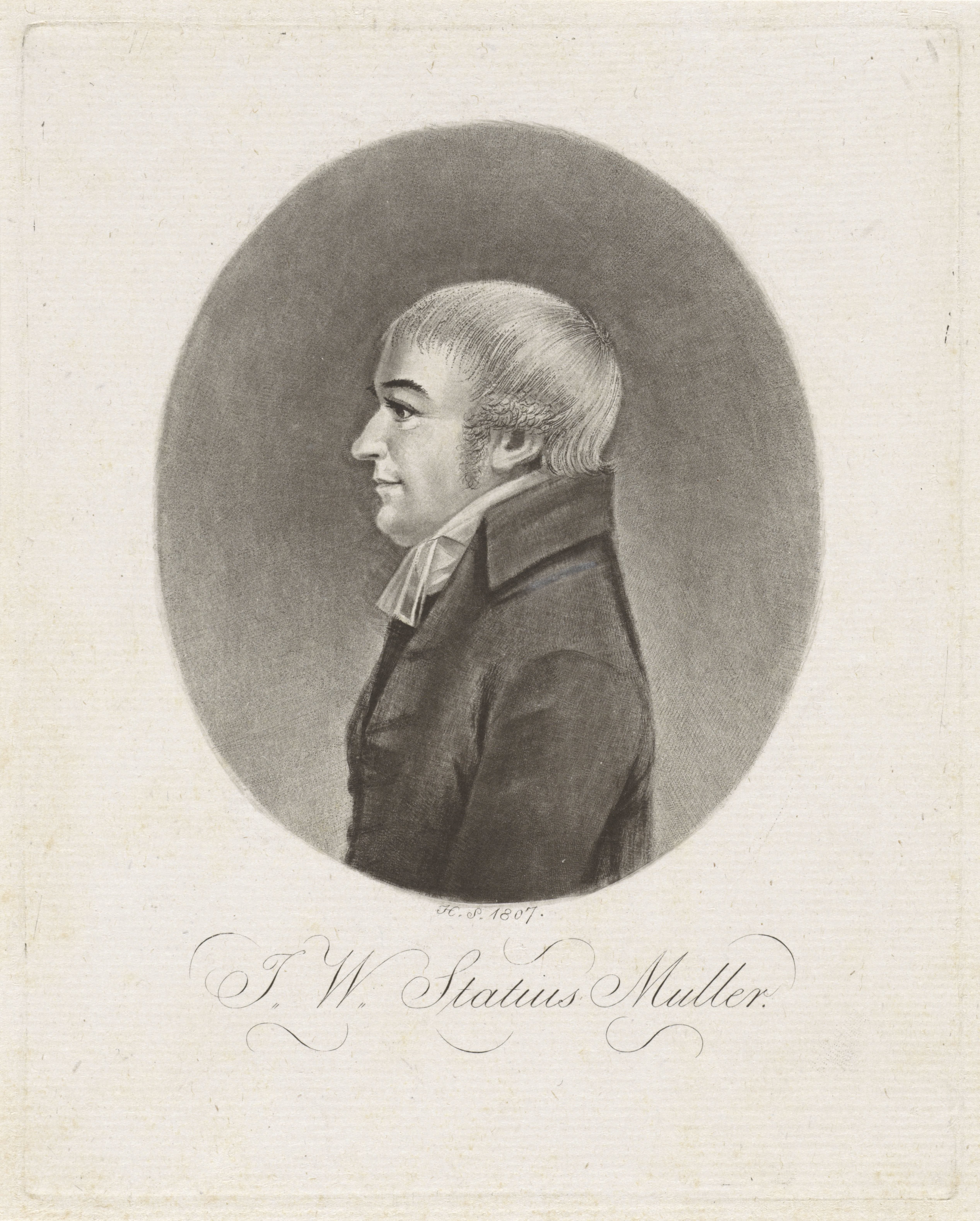 Portret van de predikant en leraar Johan Wilhelm Statius Muller