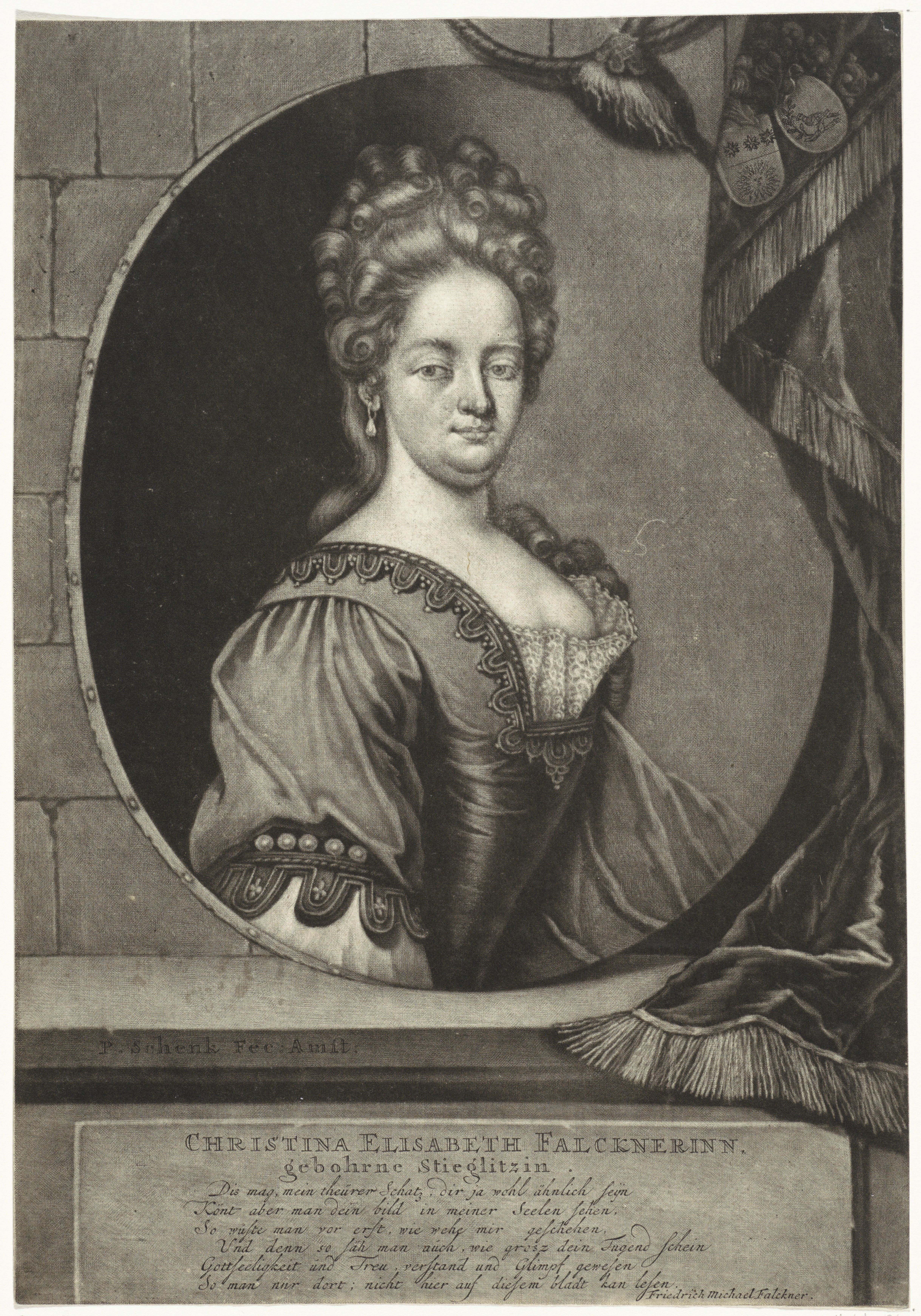Portret van Christina Elisabeth Falckner