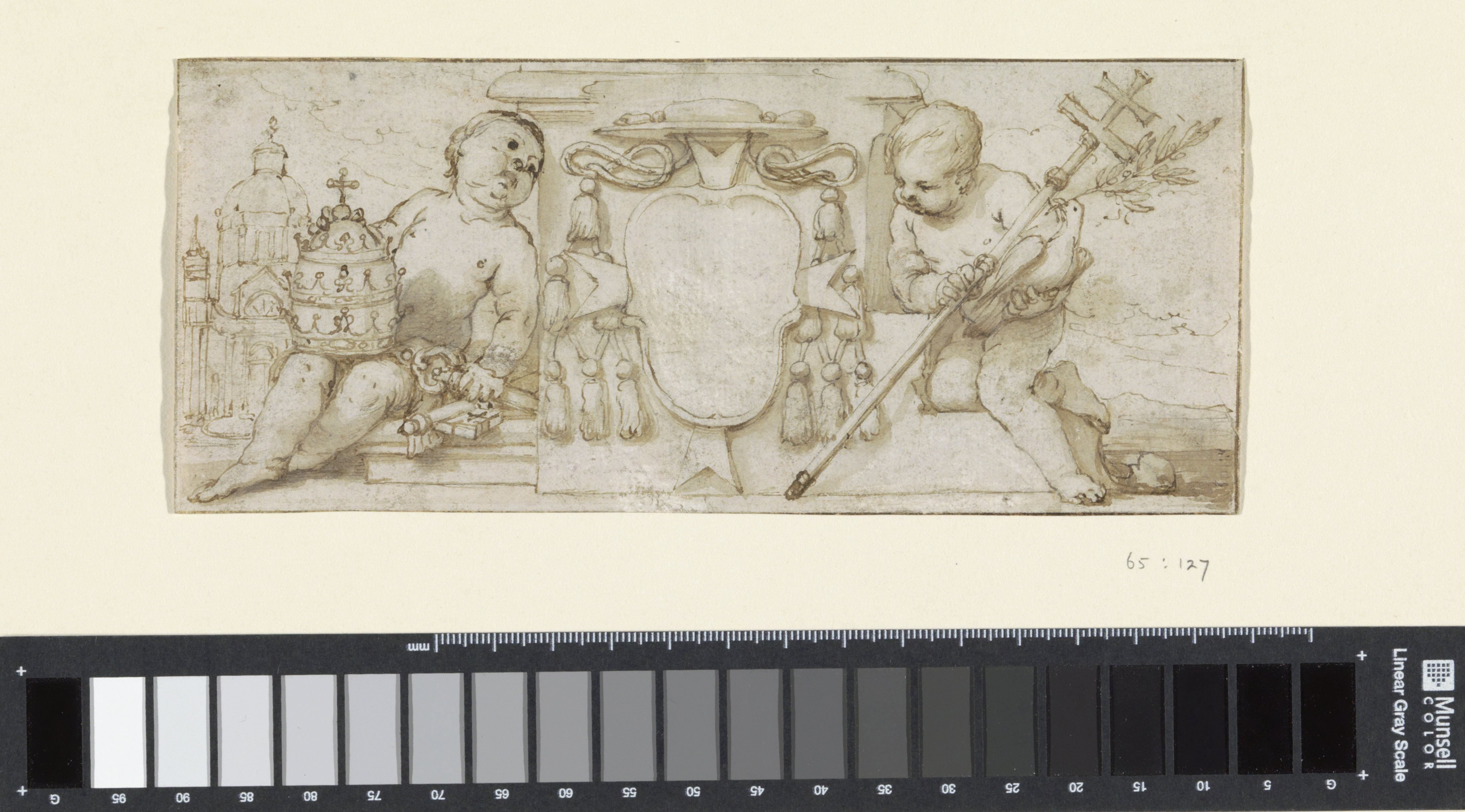 Putti met wapenschild