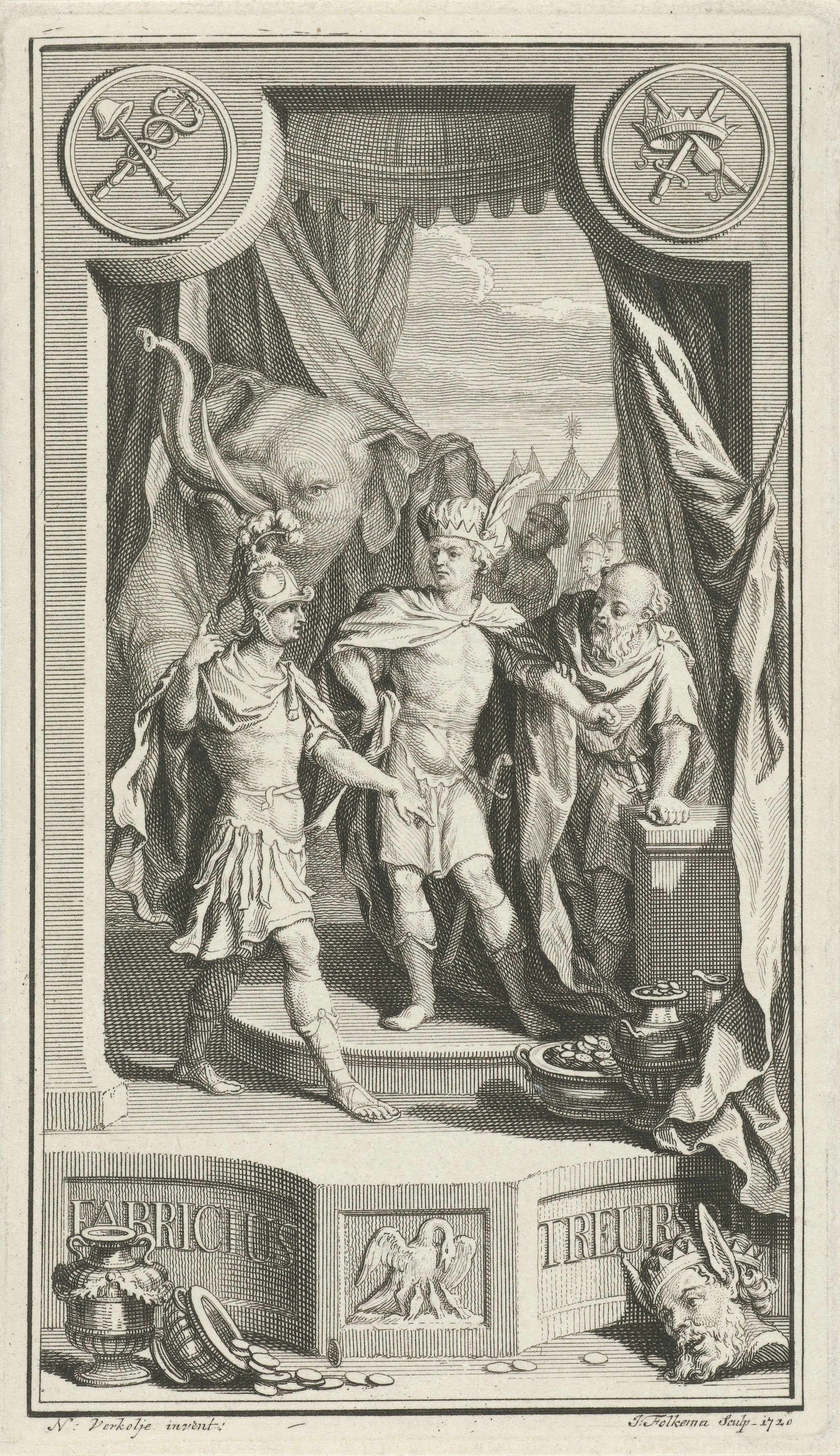 Pyrrhus toont Gaius Fabricius Luscinus een olifant