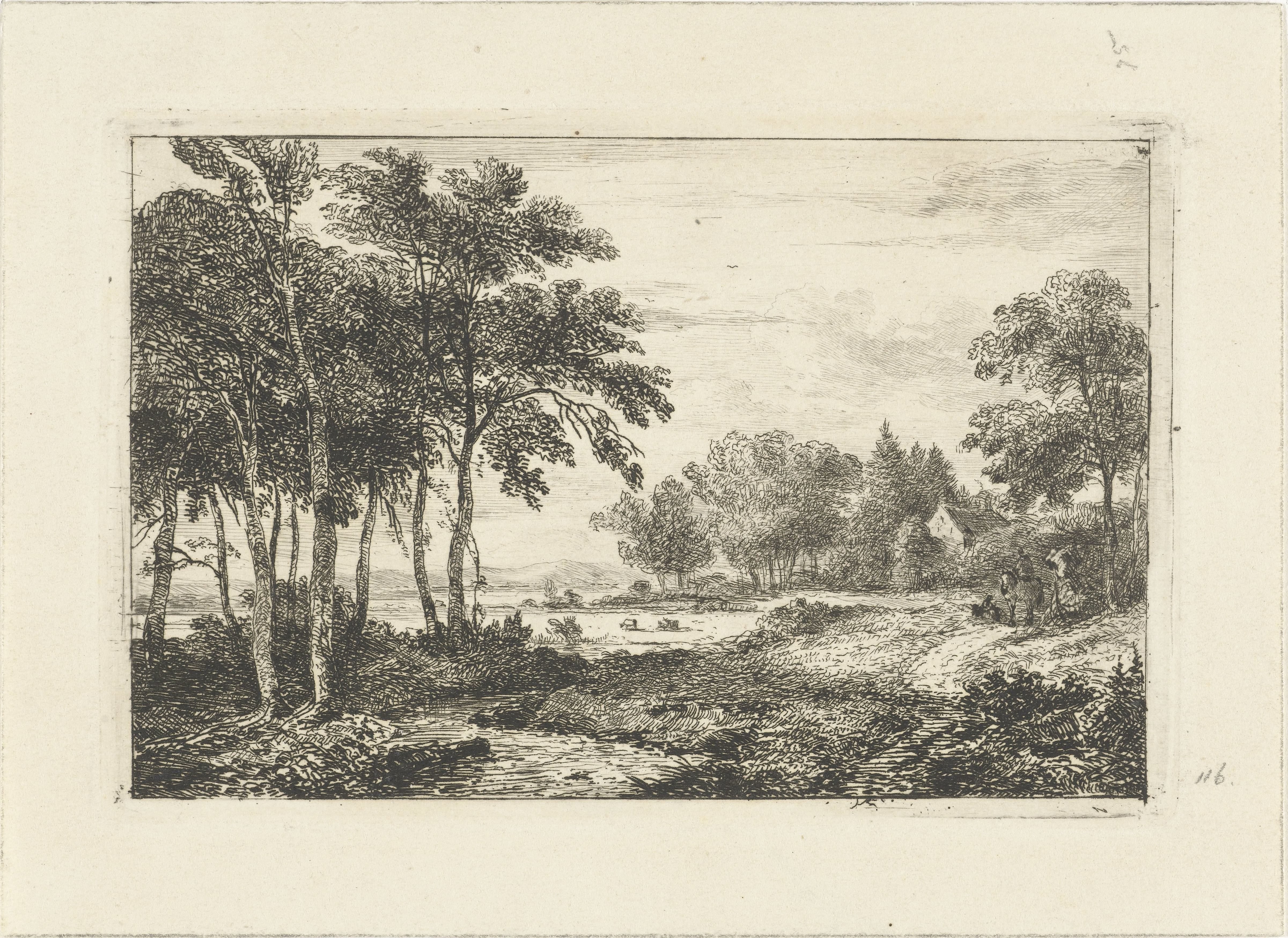 Landschap met ruiter