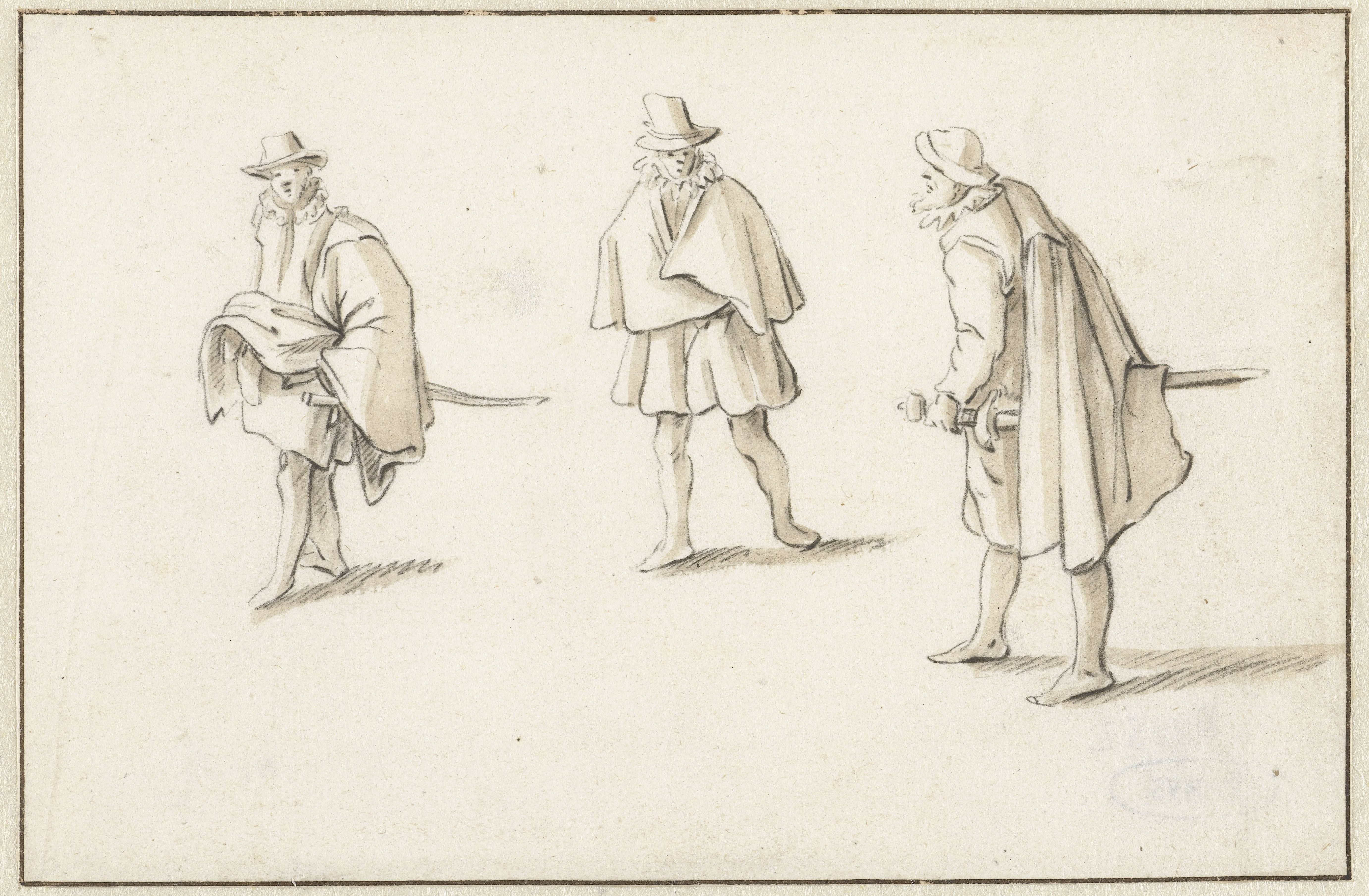 Drie staande mannen