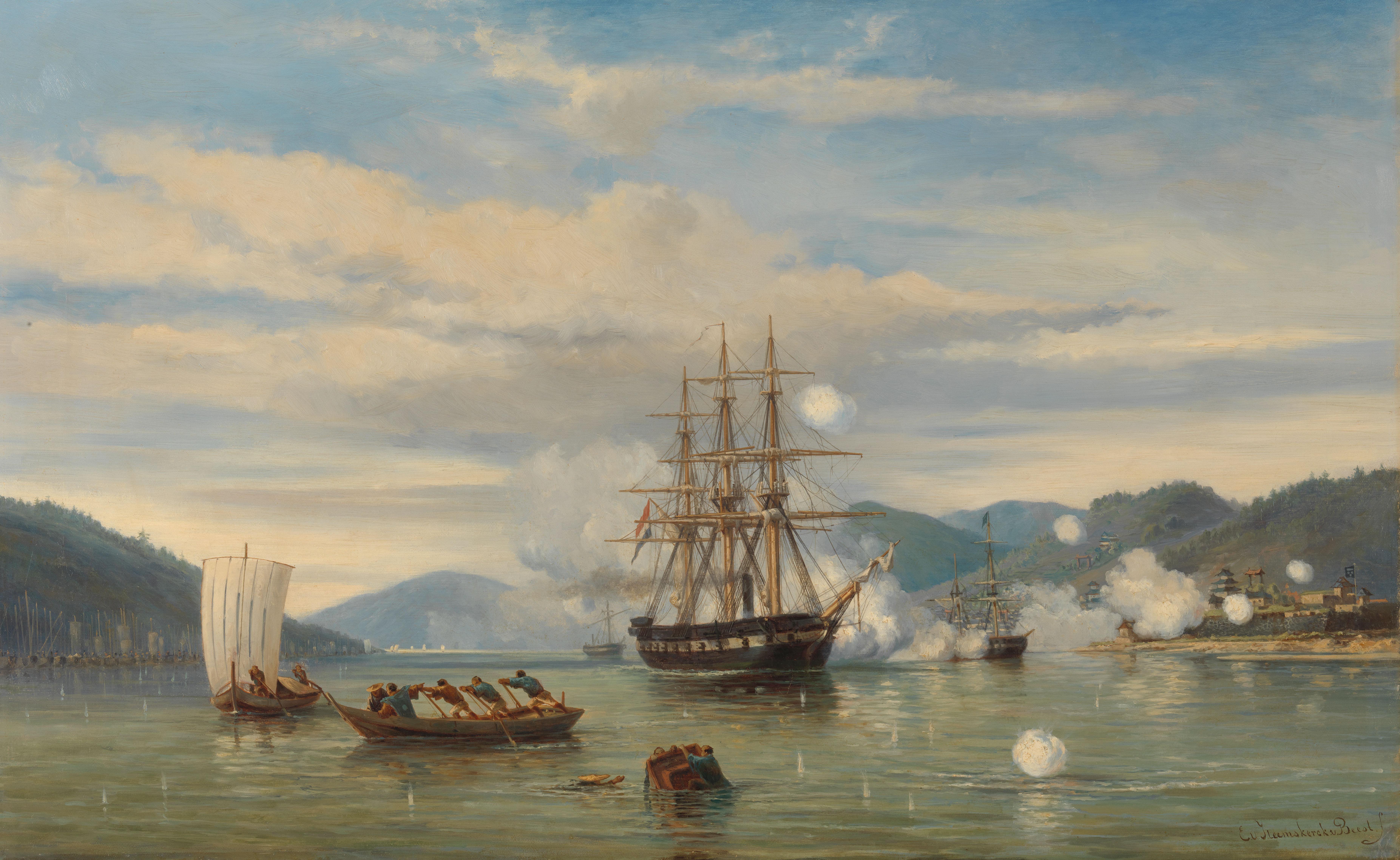 HMS Steam-Powered Battleship Medusa Opening the Shimonoseki Straits