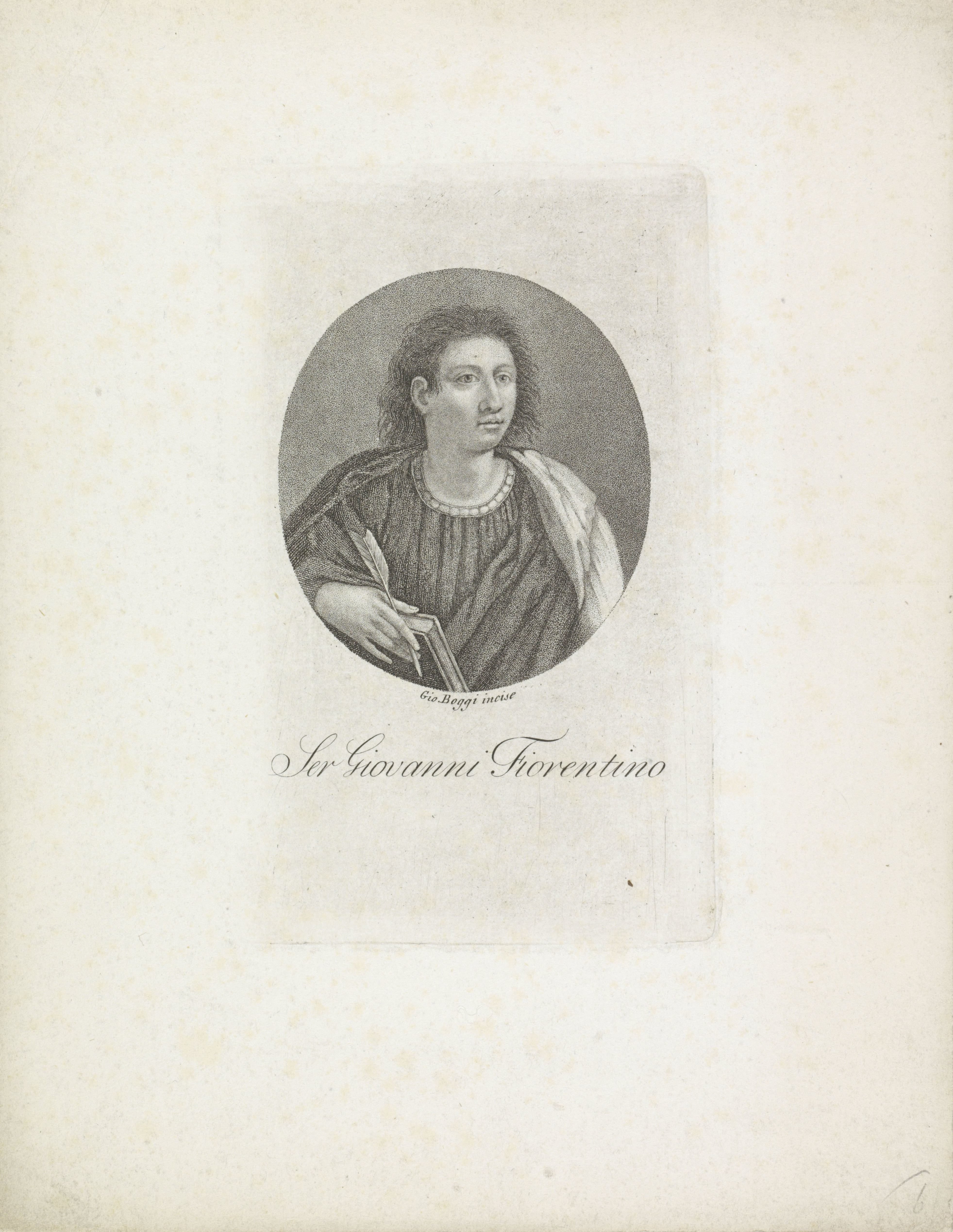 Portret van schrijver Giovanni Fiorentino