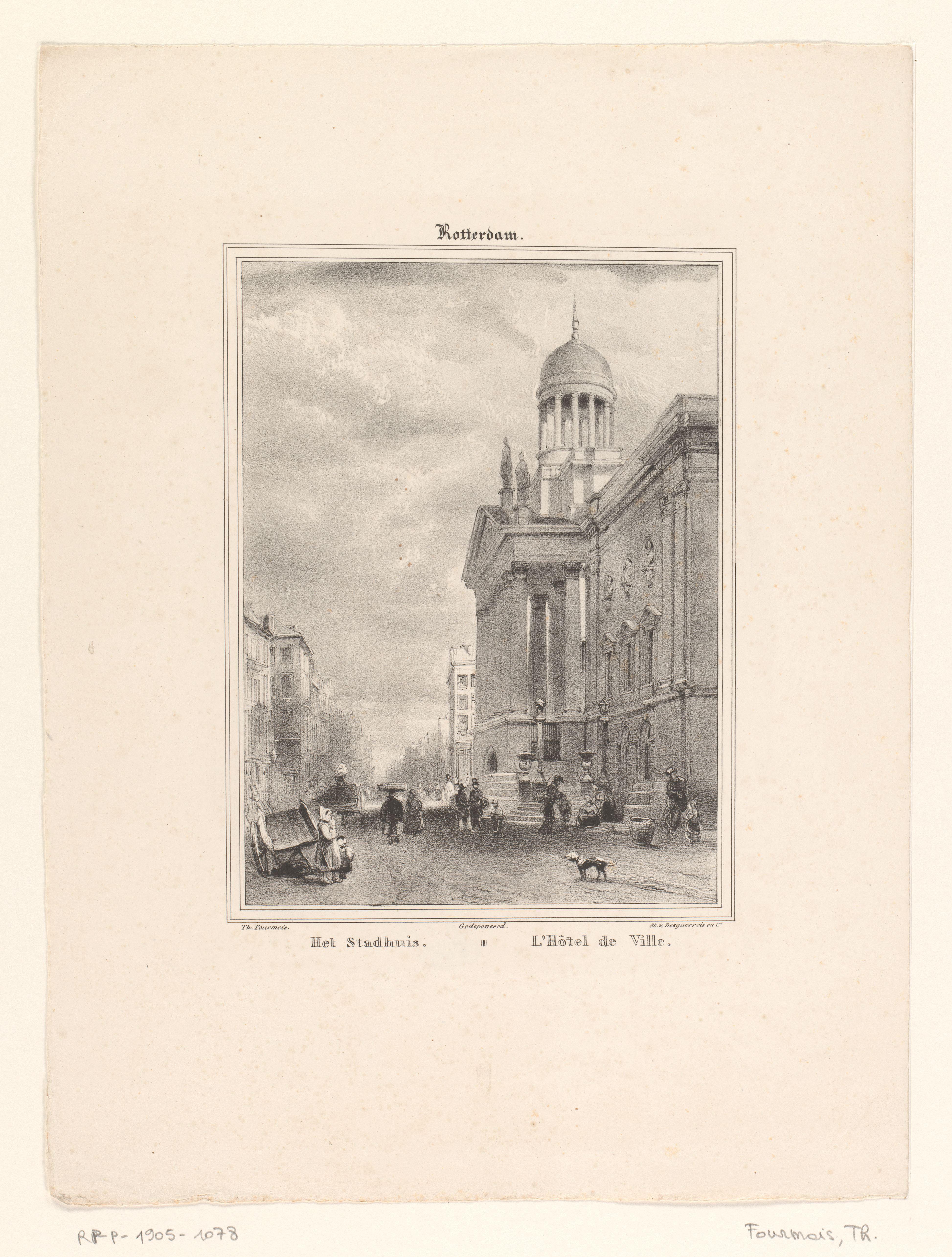 Gezicht op het stadhuis te Rotterdam
