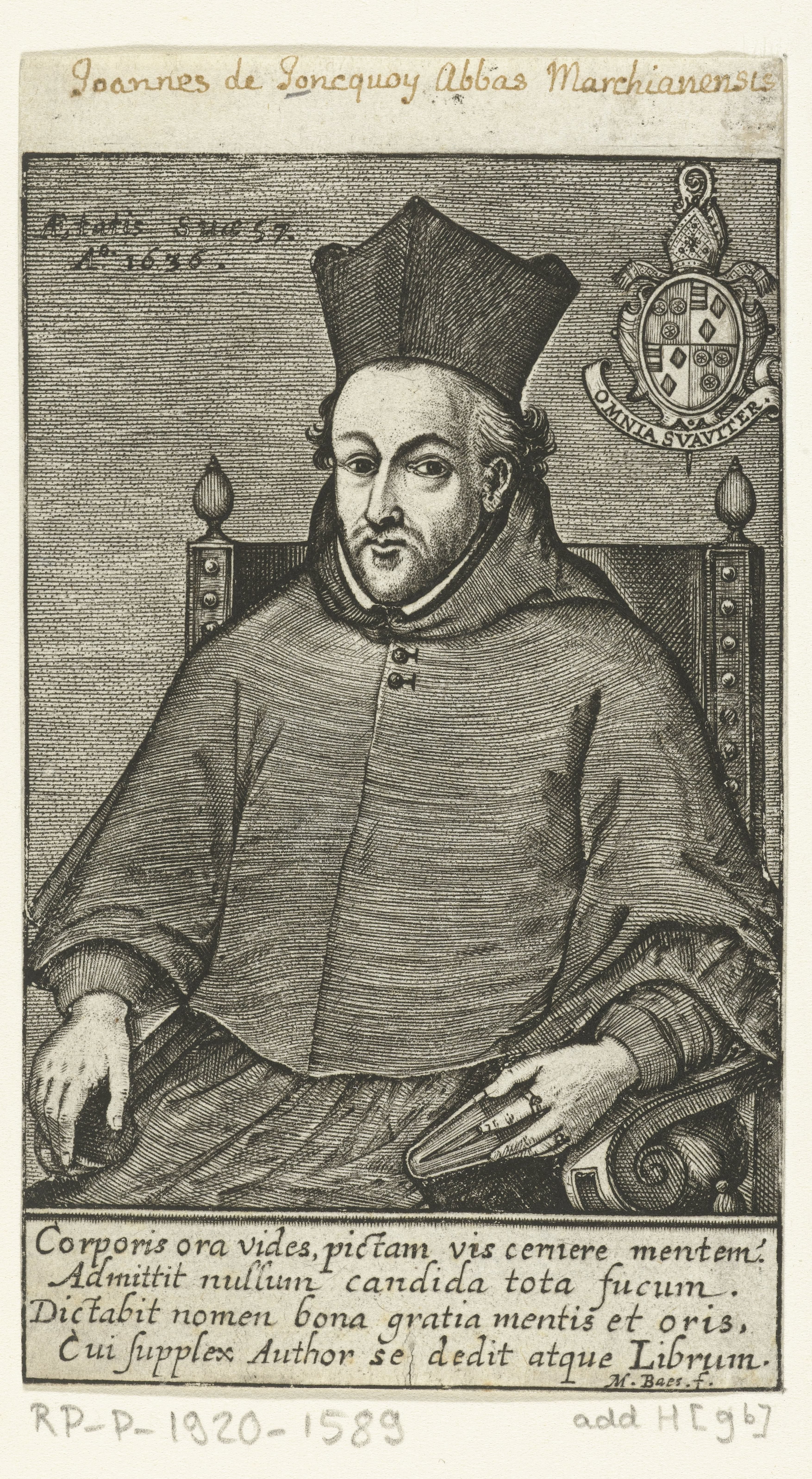 Portret van Jean du Joncquoy op 57-jarige leeftijd