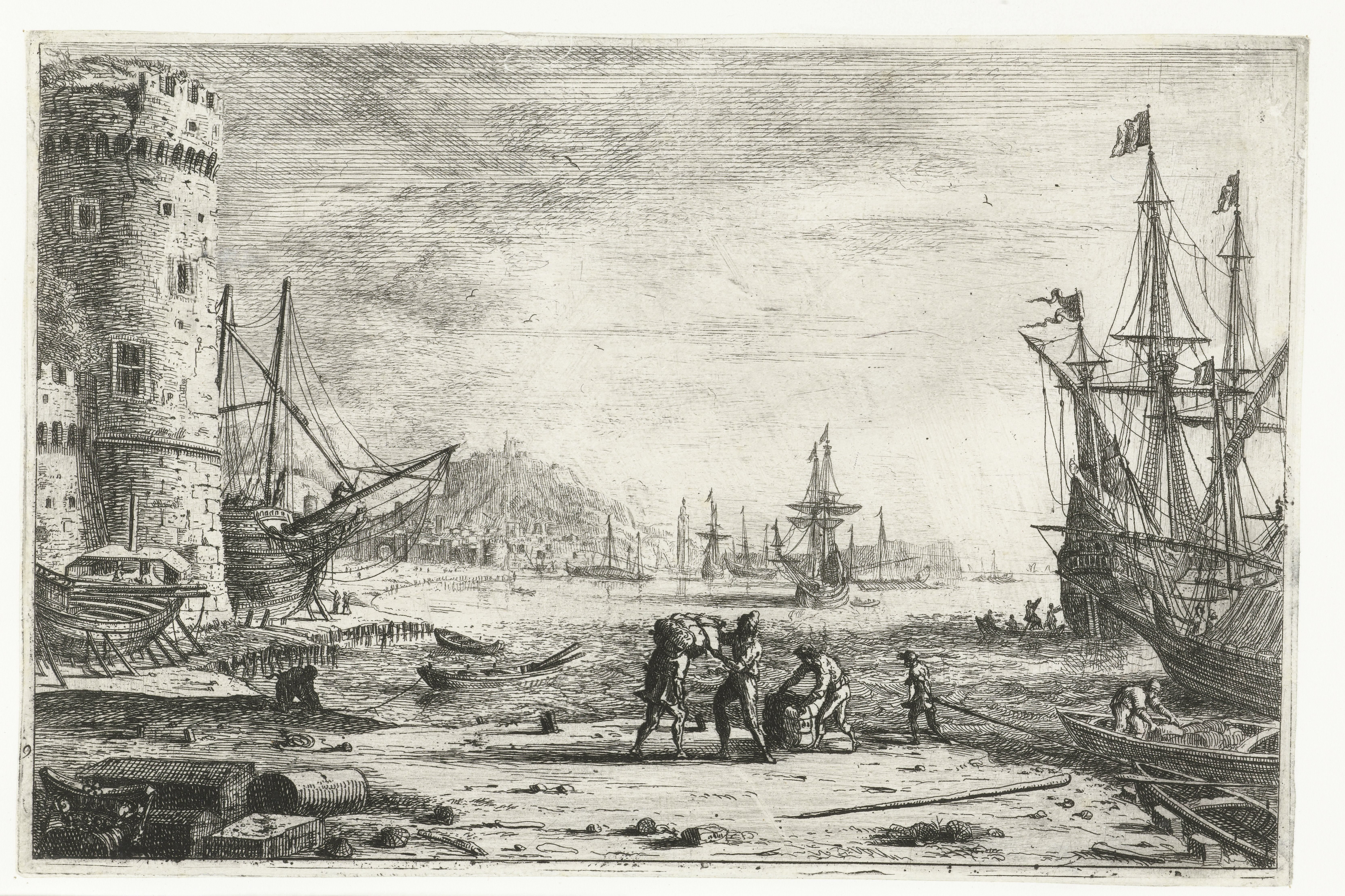 Havenpoort met een grote toren
