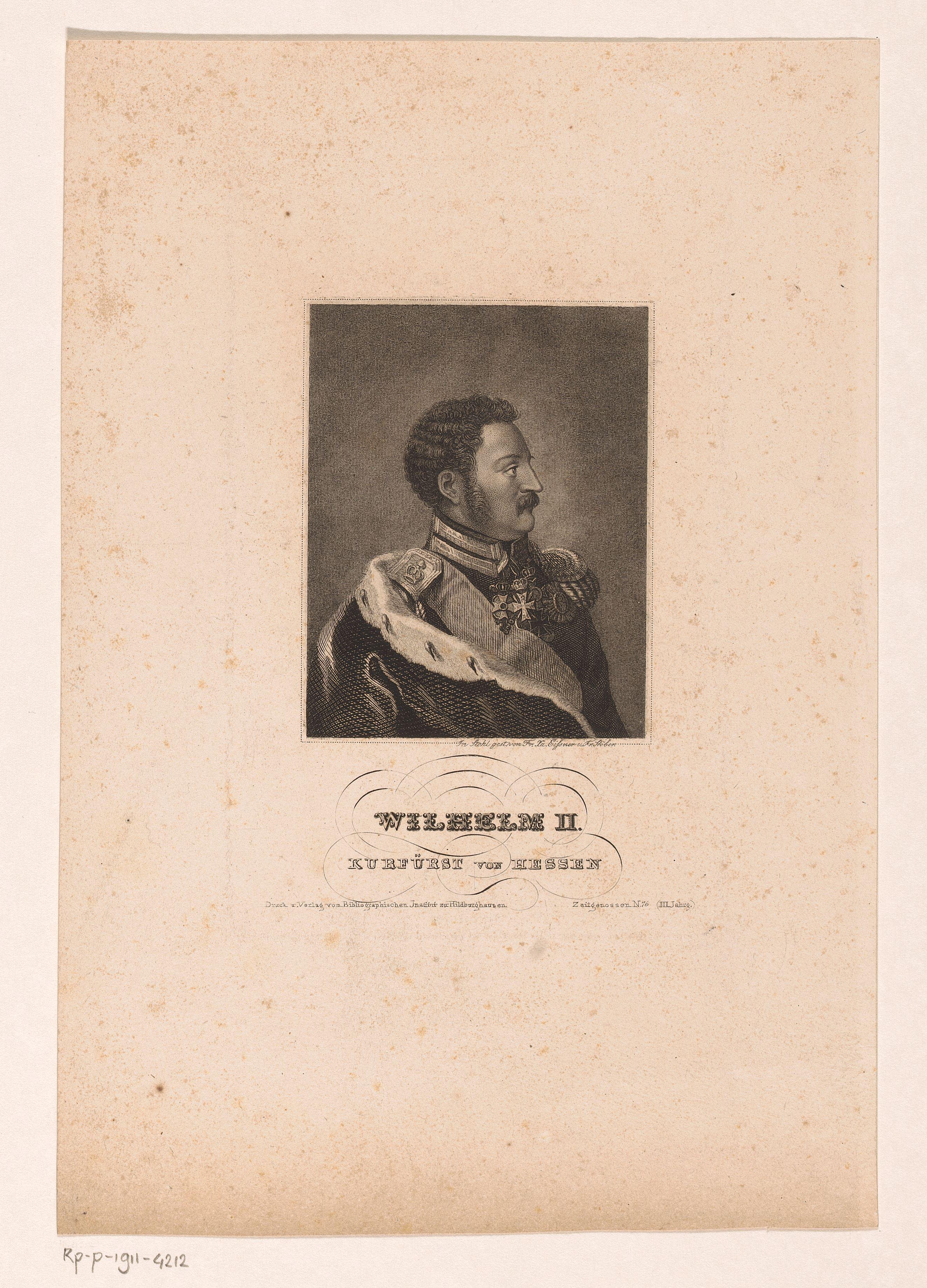 Portret van Wilhelm II von Hessen-Kassel
