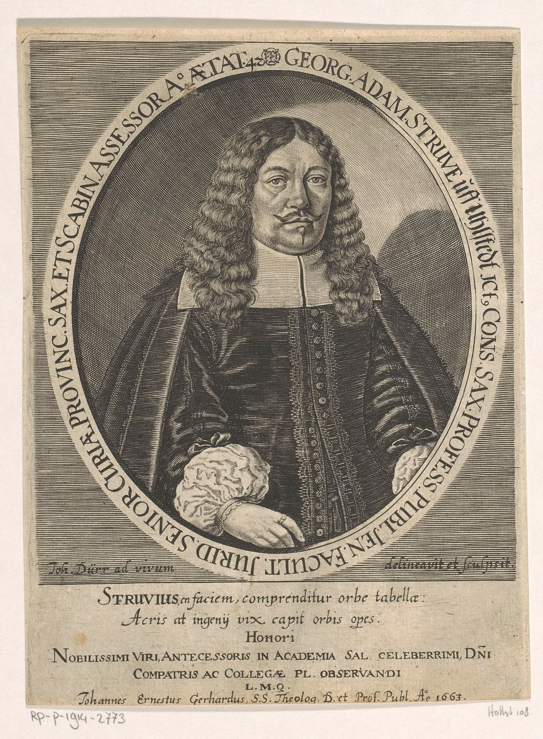 Portret van Georg Adam Struve op 42-jarige leeftijd