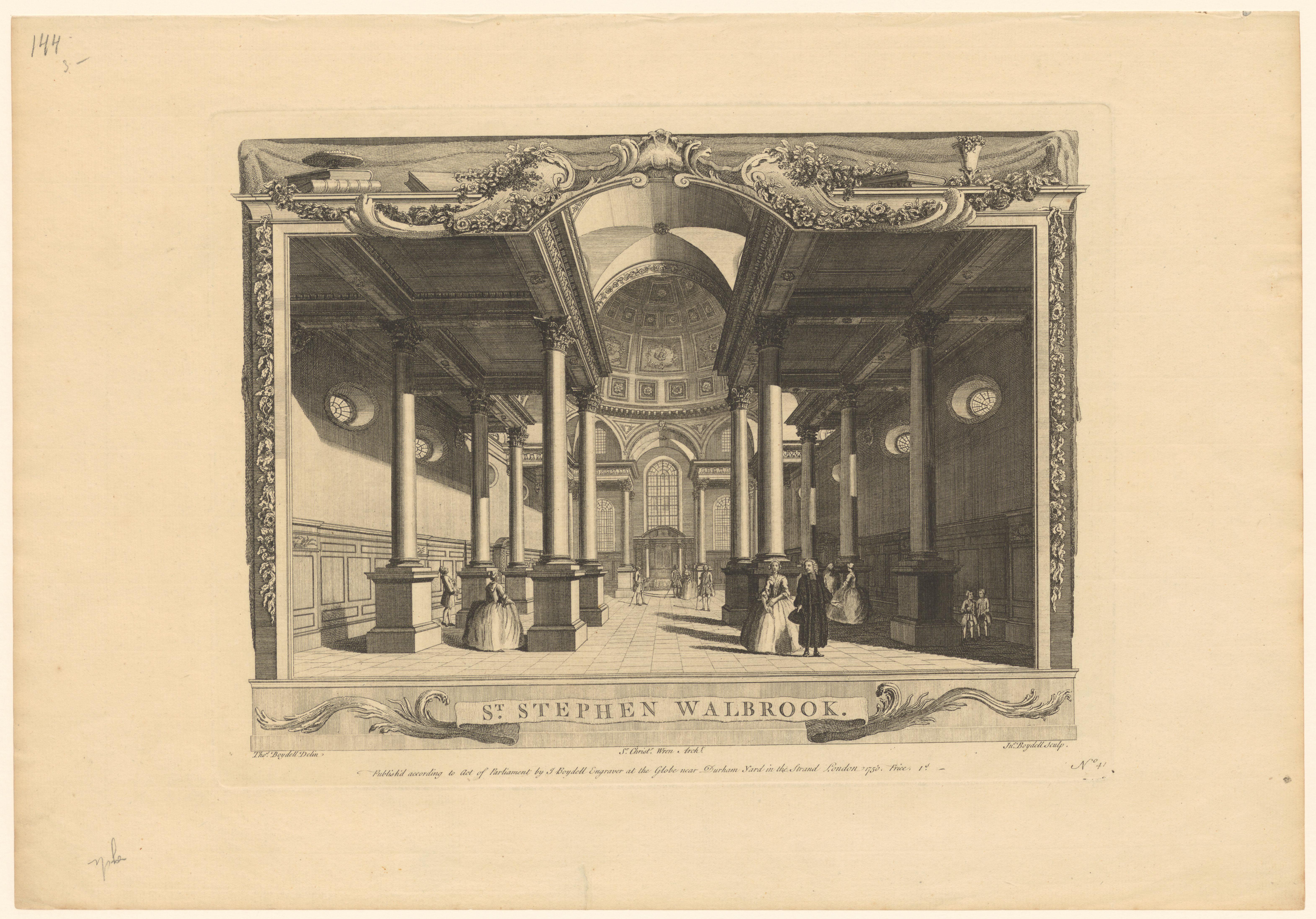 Interieur van de St. Stephen Walbrook kerk in Londen