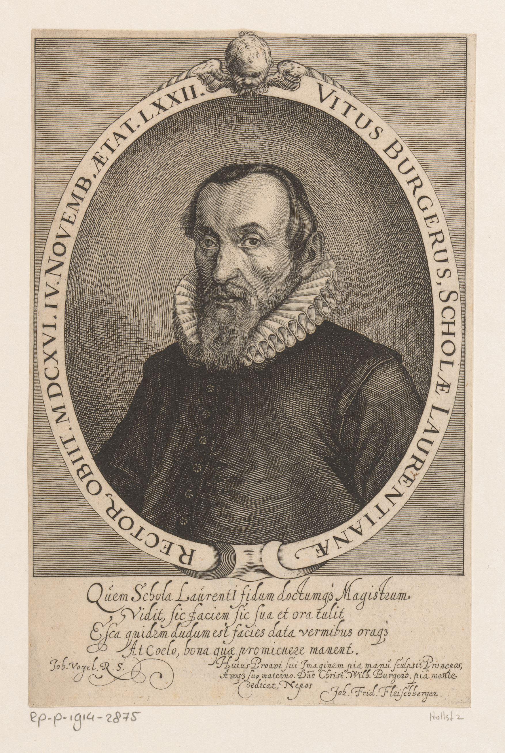 Portret van Veit Burger op 72-jarige leeftijd