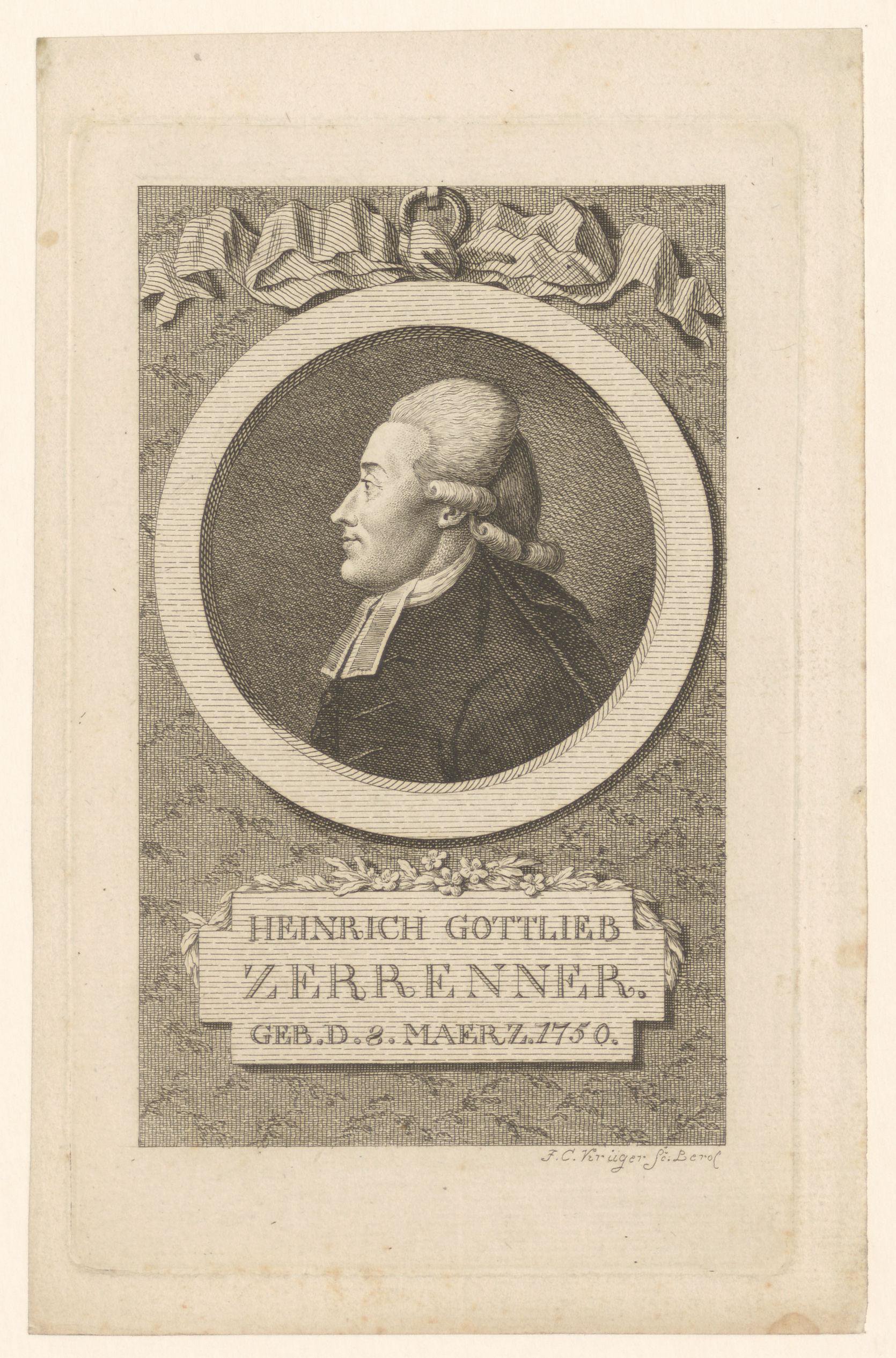 Portret van Heinrich Gottlieb Zerrenner