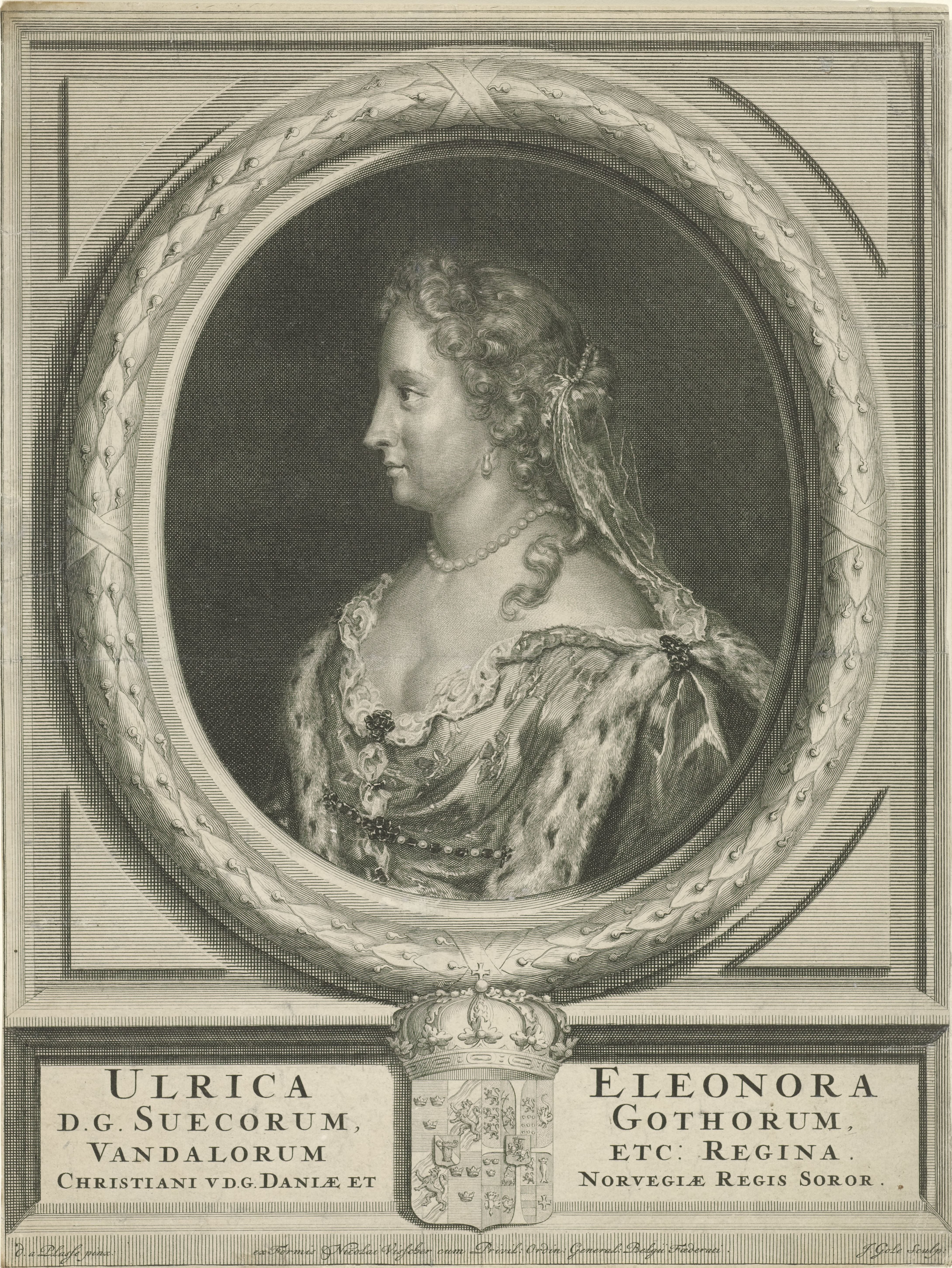 Portret van Ulrika Eleonora van Denemarken, koningin van Zweden.