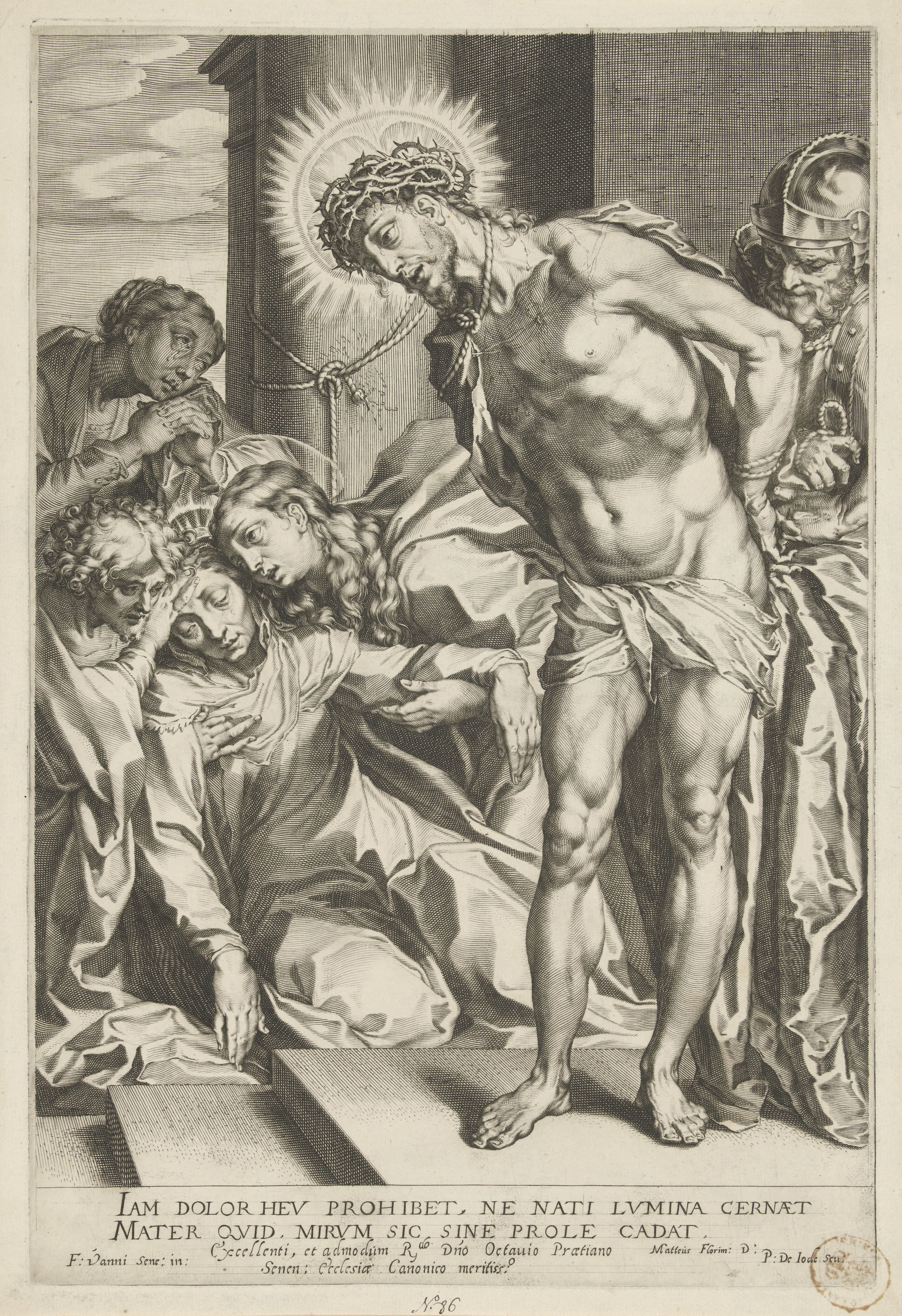 Christus met doornenkroon en wenende Maria