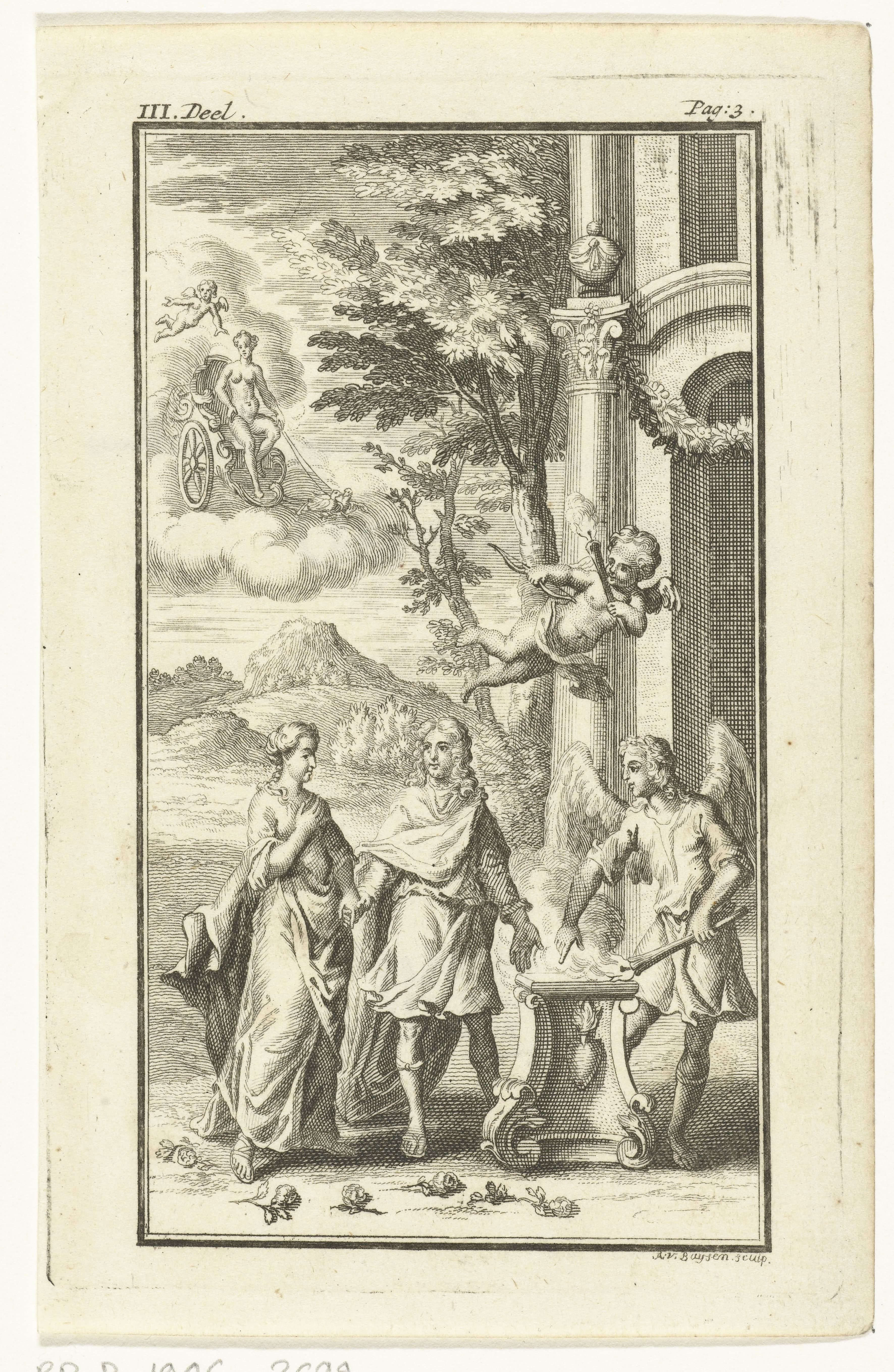 Huwelijksscène met Venus en Amor