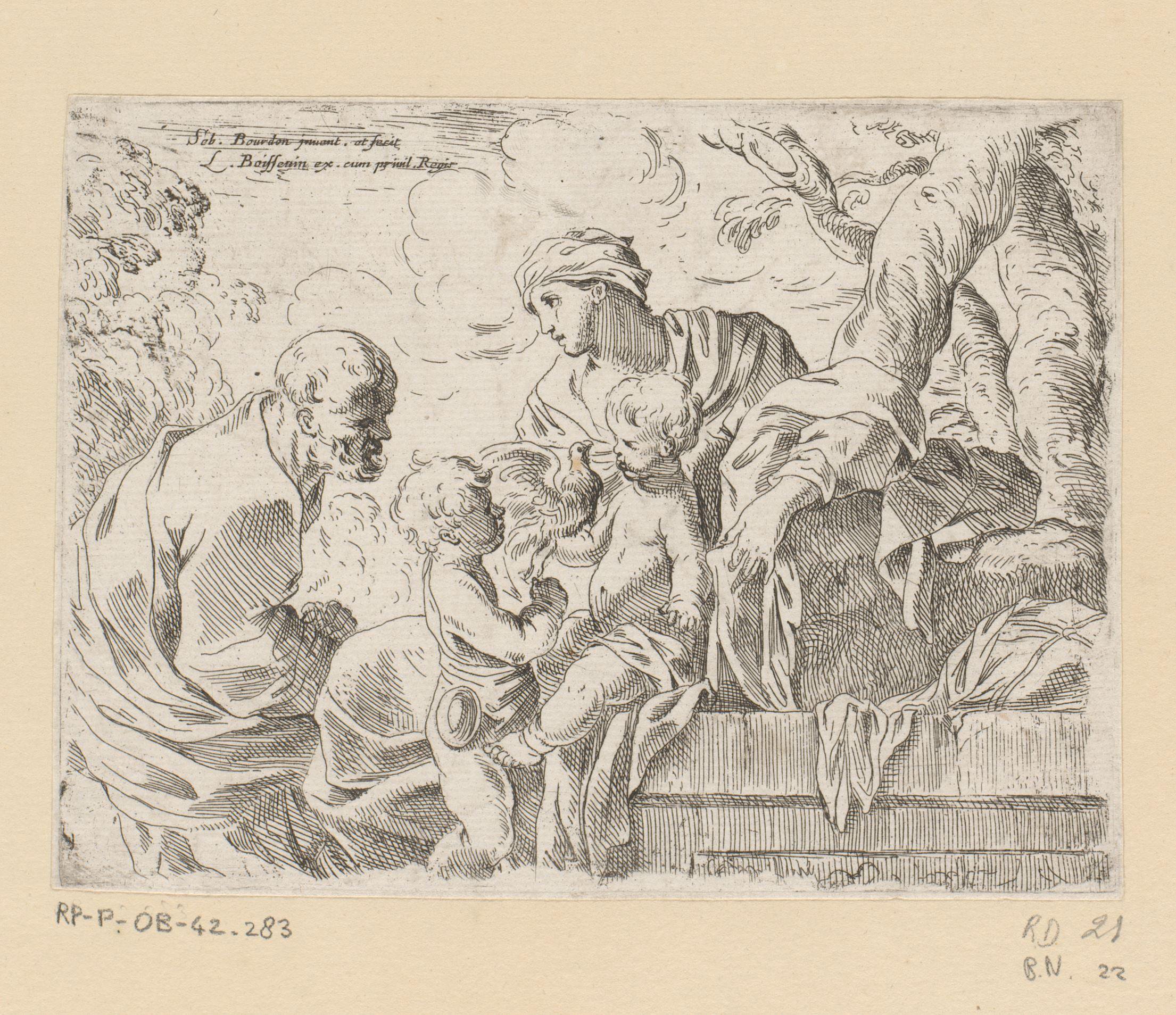 Heilige Familie met Johannes de Doper en vogel
