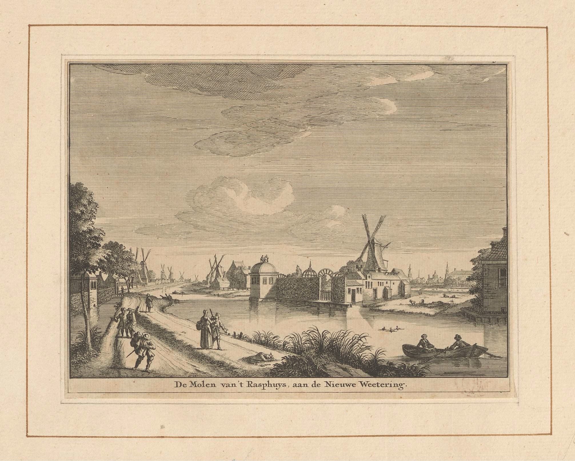 Gezicht op de Rasphuismolen te Amsterdam