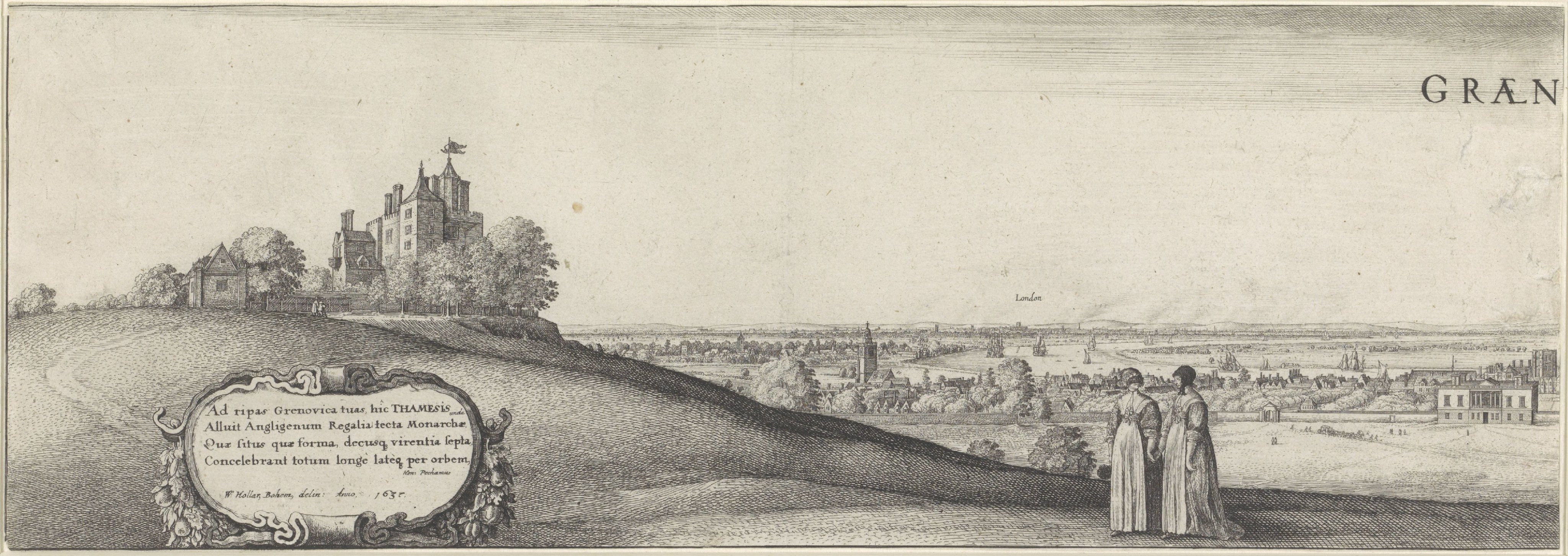 Gezicht op Greenwich (linker plaat)