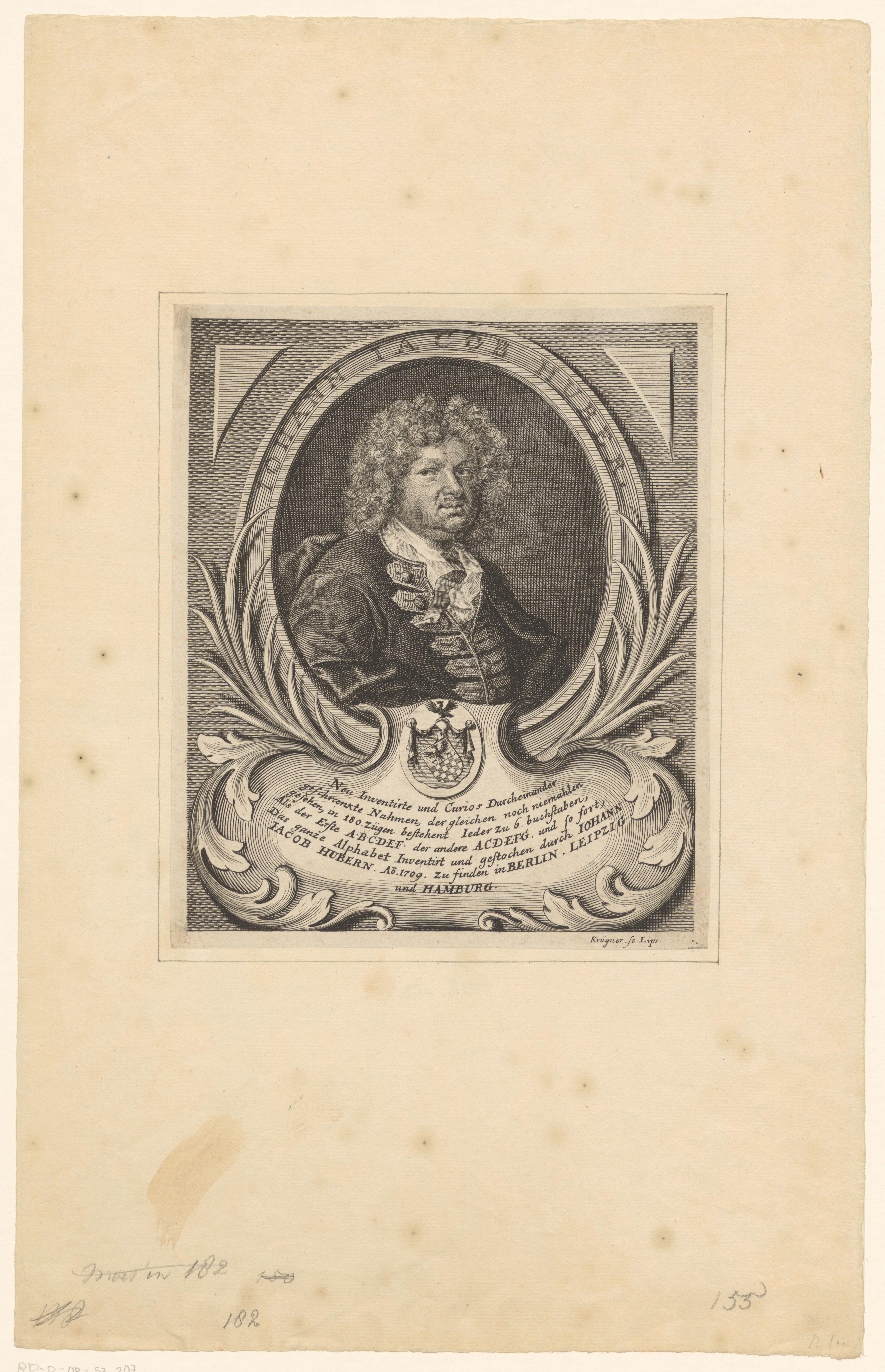 Portret van Johann Jacob Huber