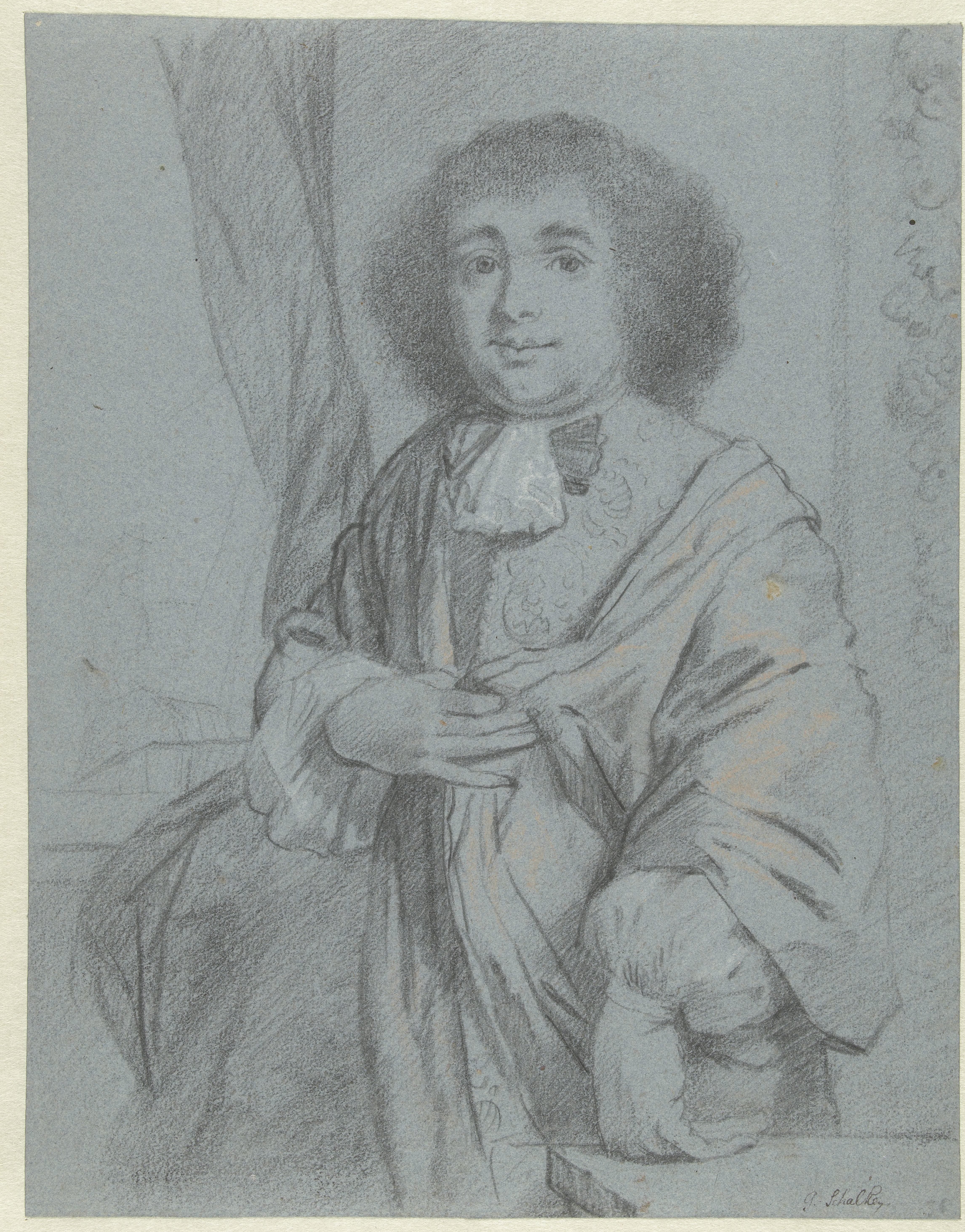 Portret van een staande heer