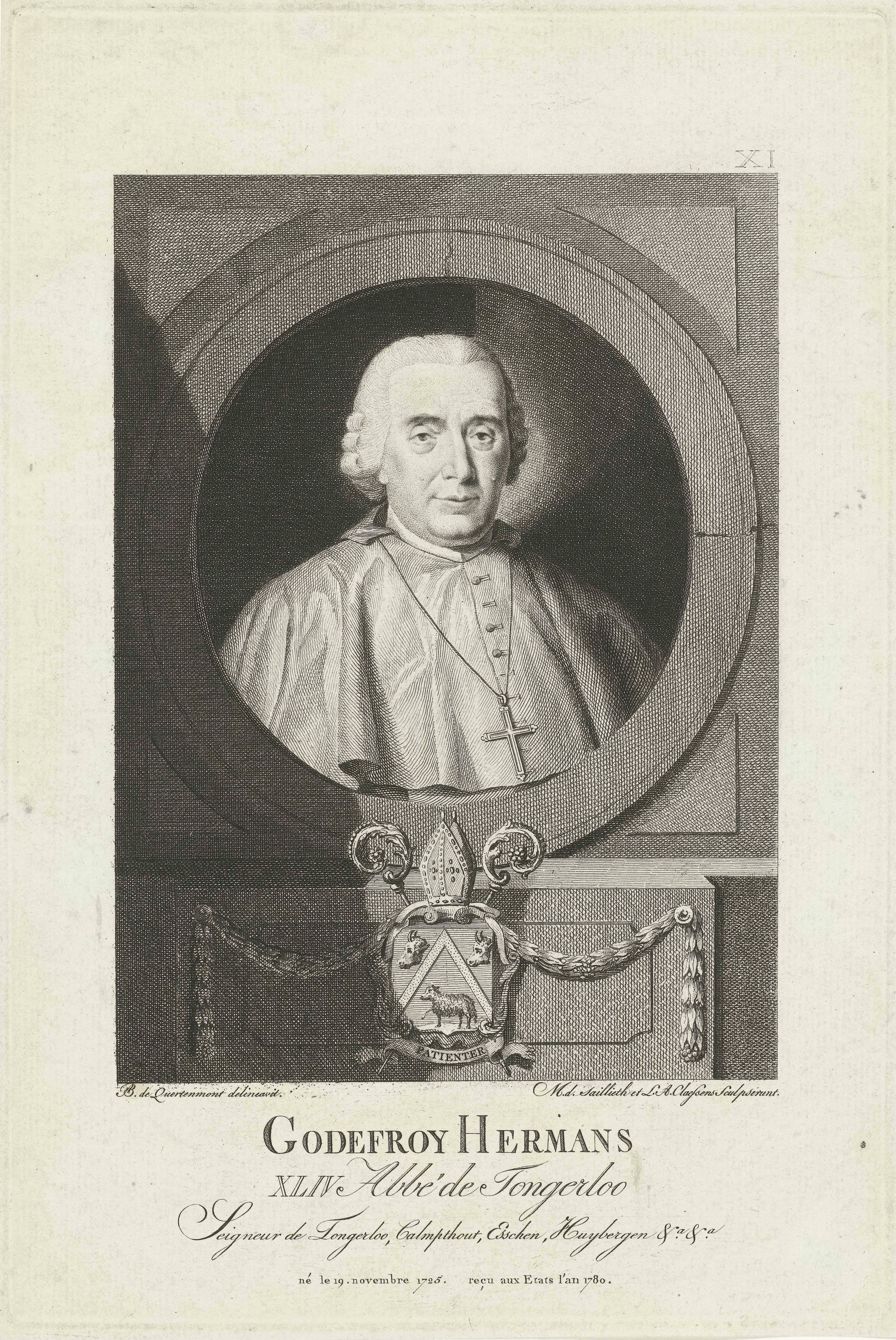 Portret van Godfried Hermans, abt van Tongerloo