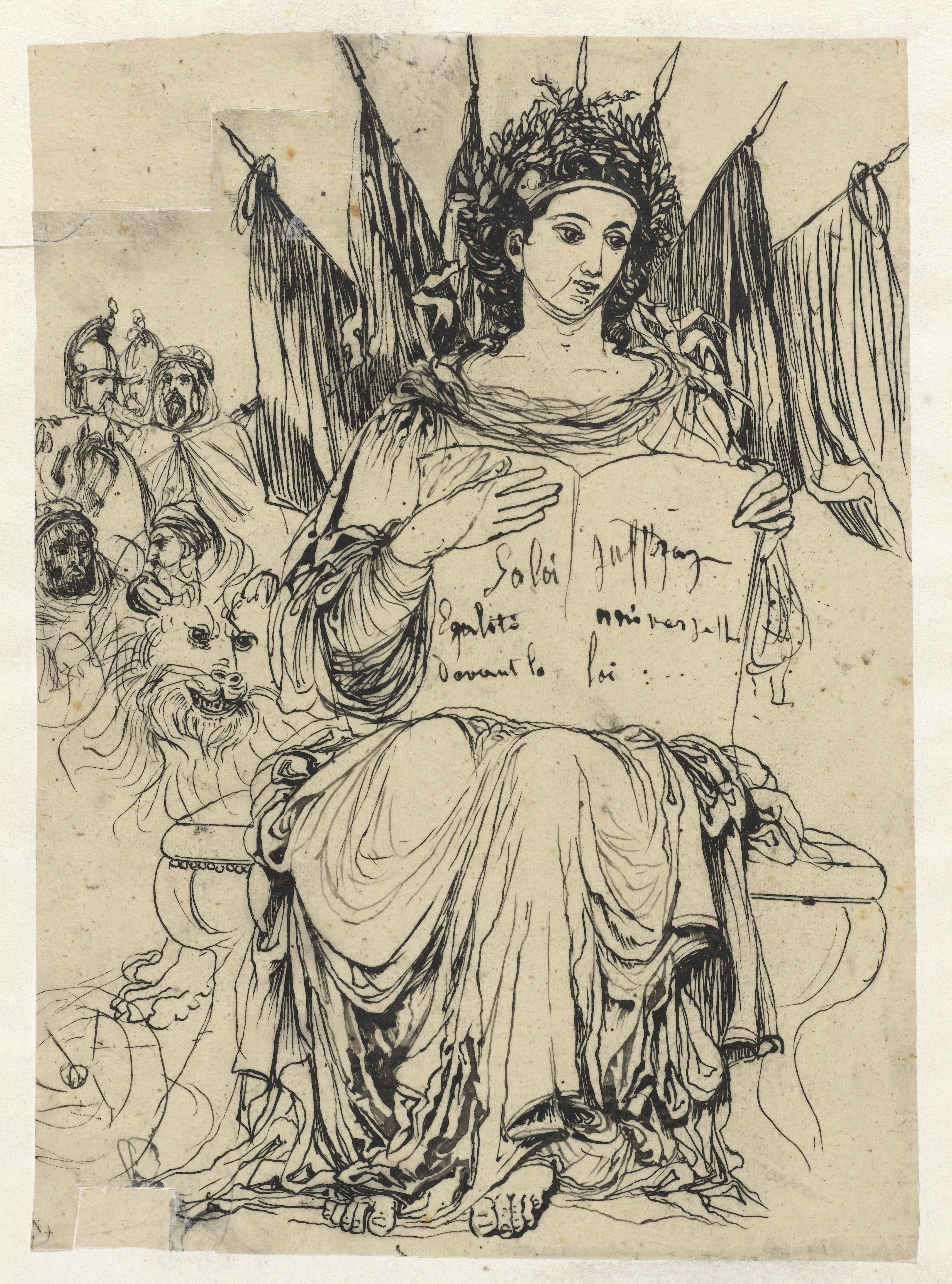 Ontwerp voor een allegorische figuur van de Republiek