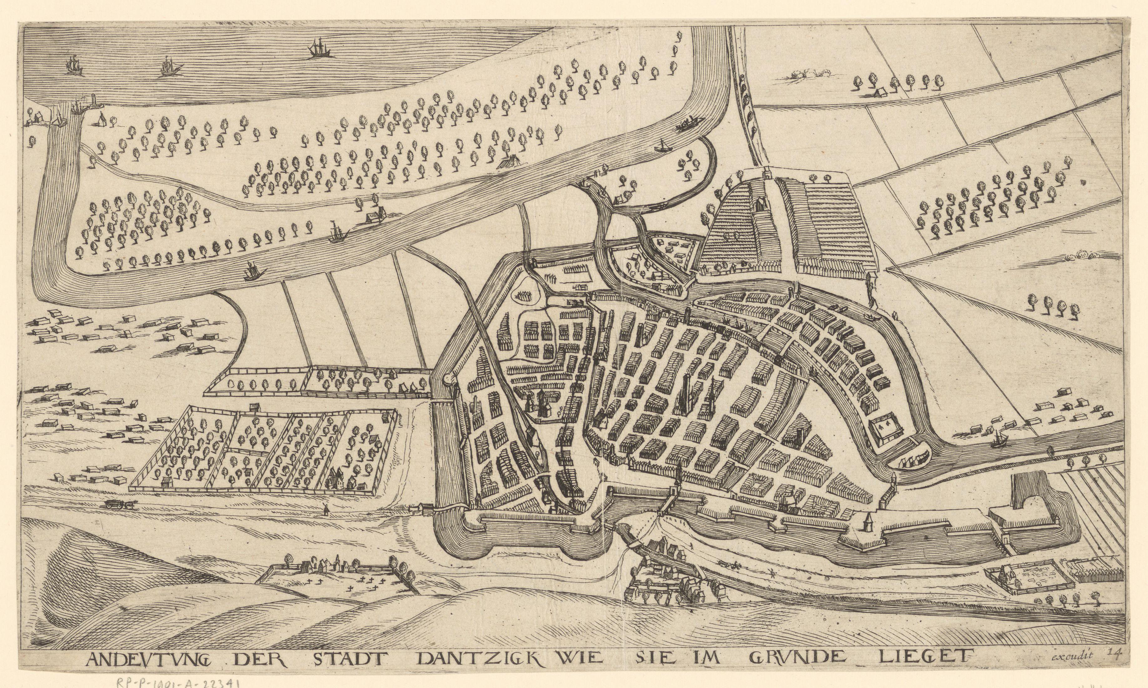 Plattegrond van Danzig