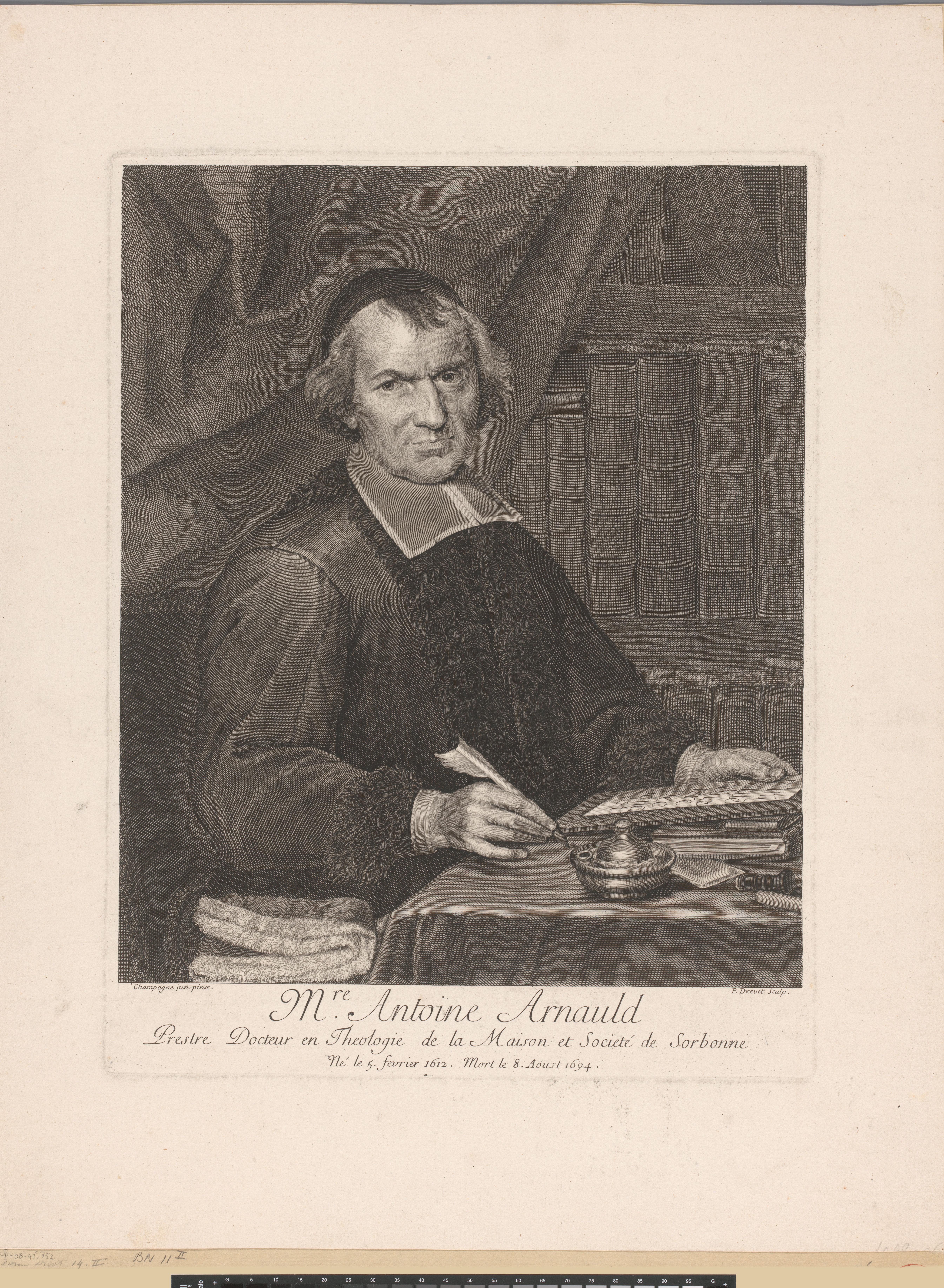 Portret van Antoine Arnauld aan zijn schrijftafel