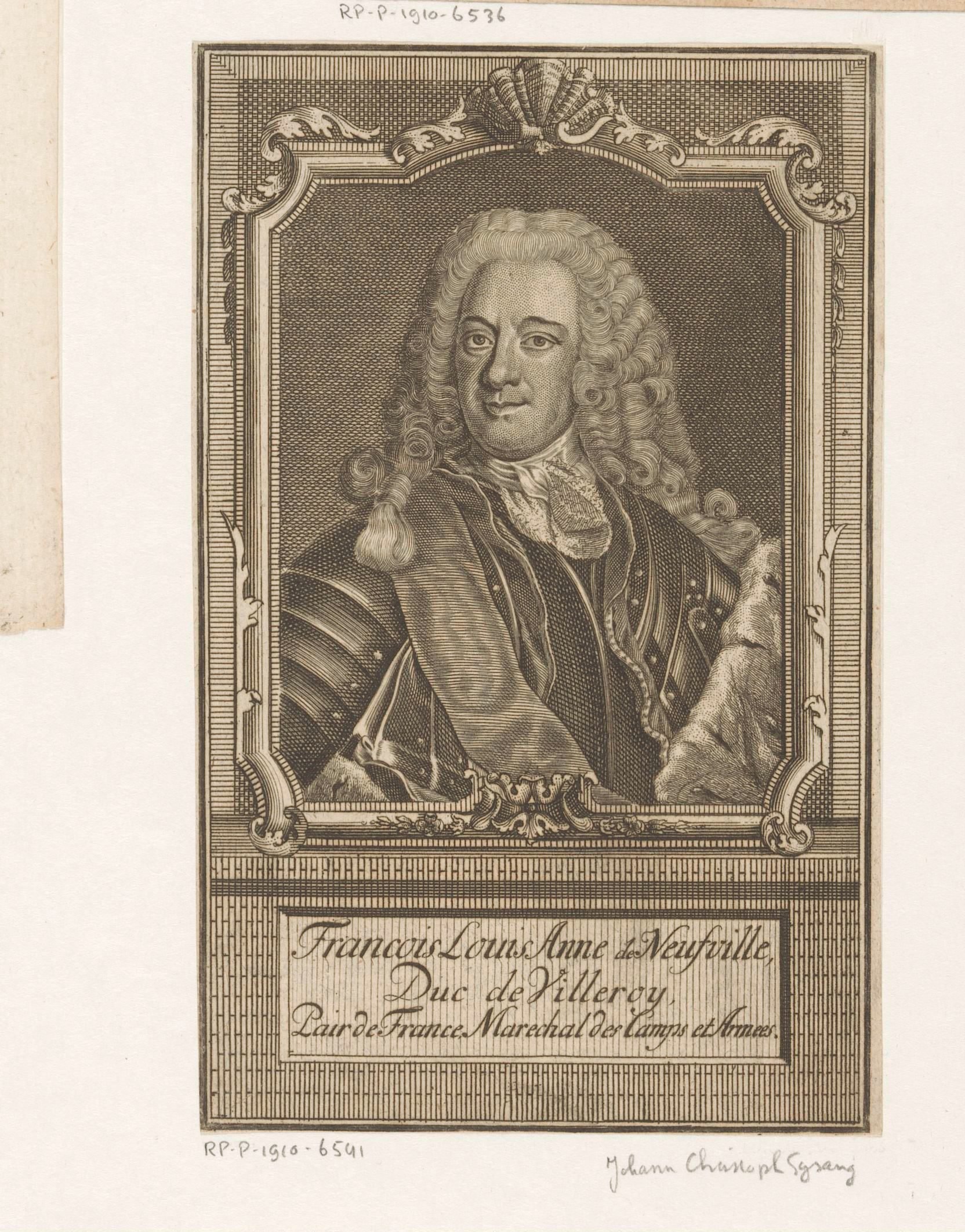 Portret van Louis François Anne de Neufville, duc de Villeroy