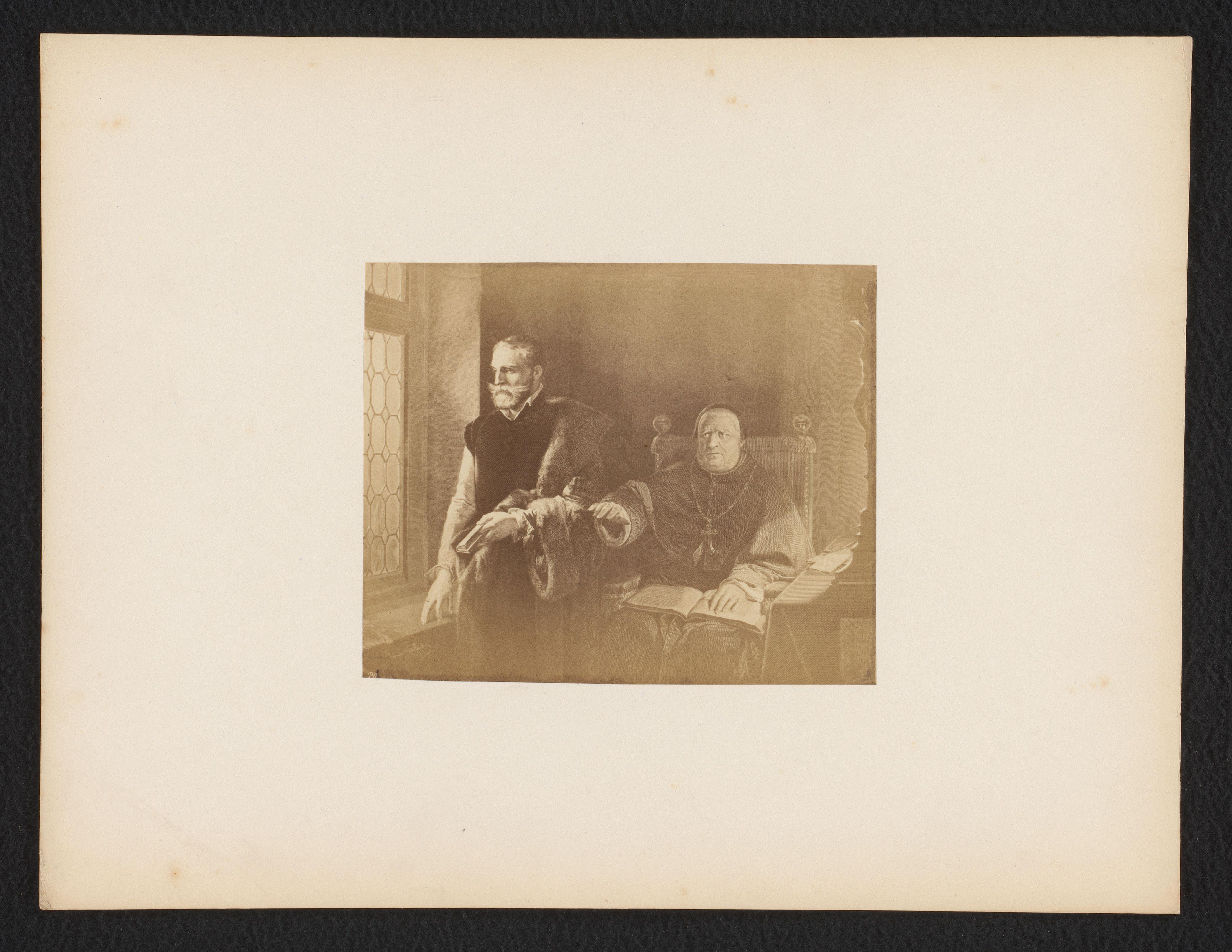 Fotoreproductie van het schilderij Derniers Moments du Comte d'Egmont naar Louis Gallait