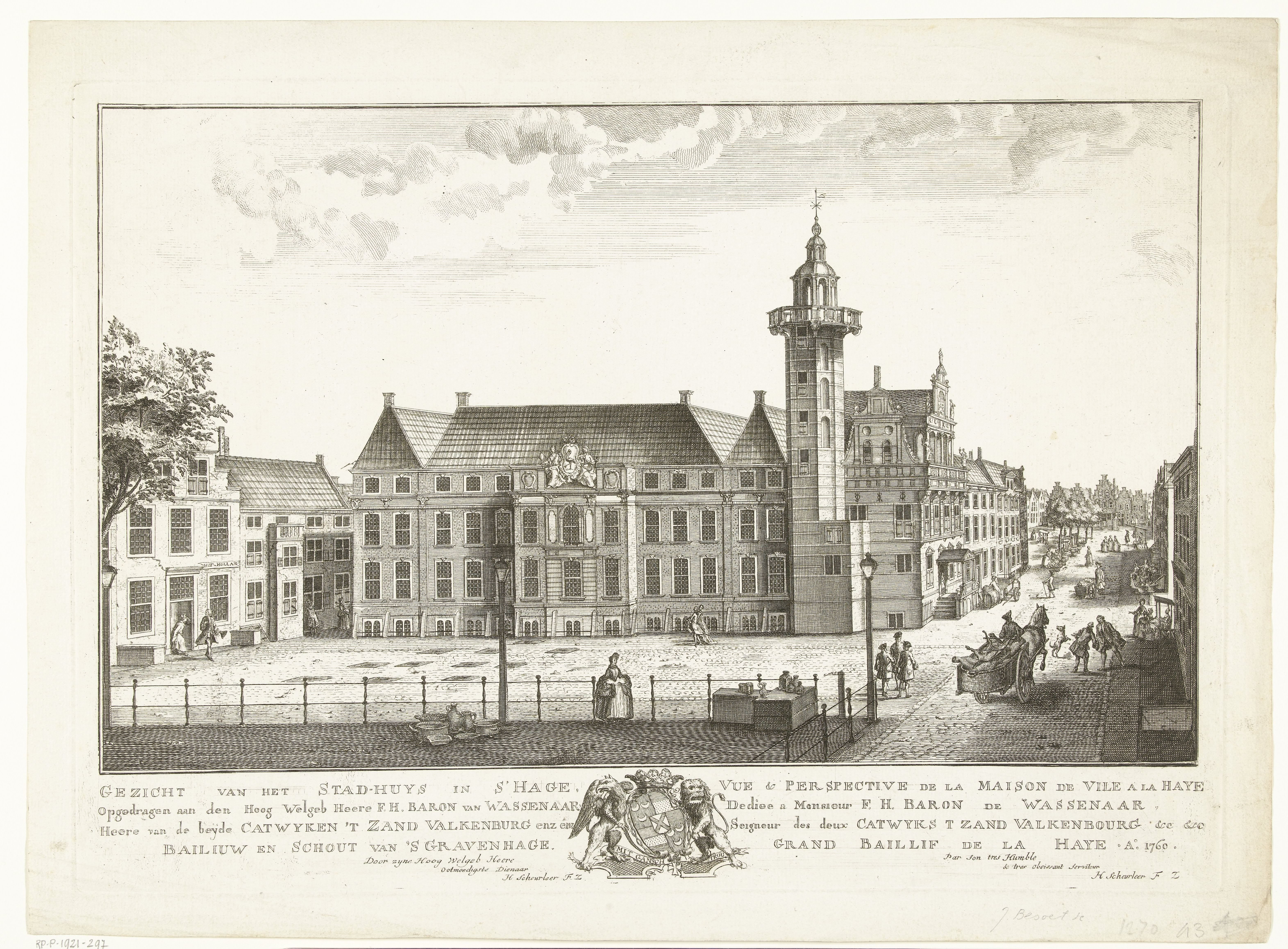 Gezicht op het Oude Stadhuis te Den Haag